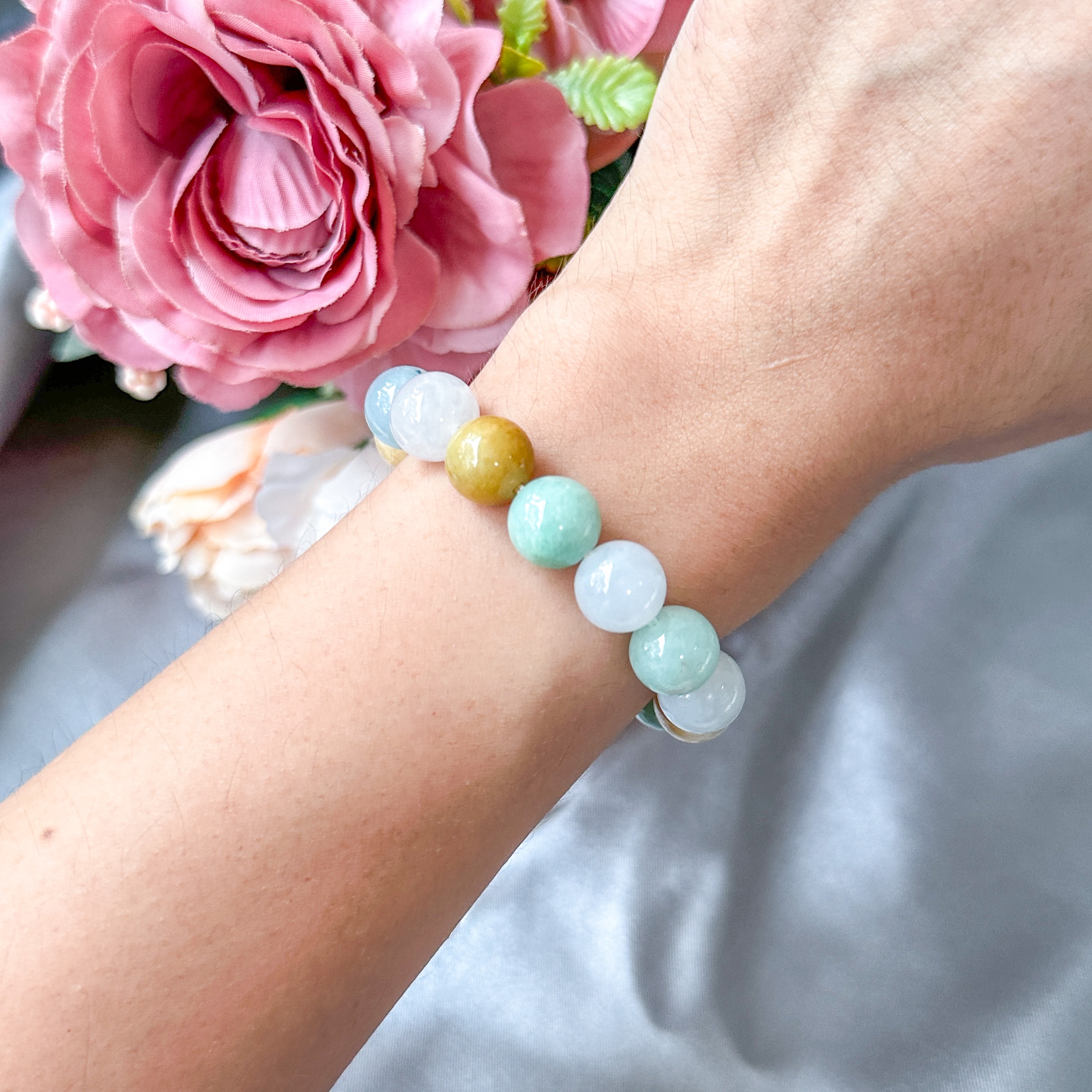 Grade A Multi Colour Jade 9-10mm Bracelet