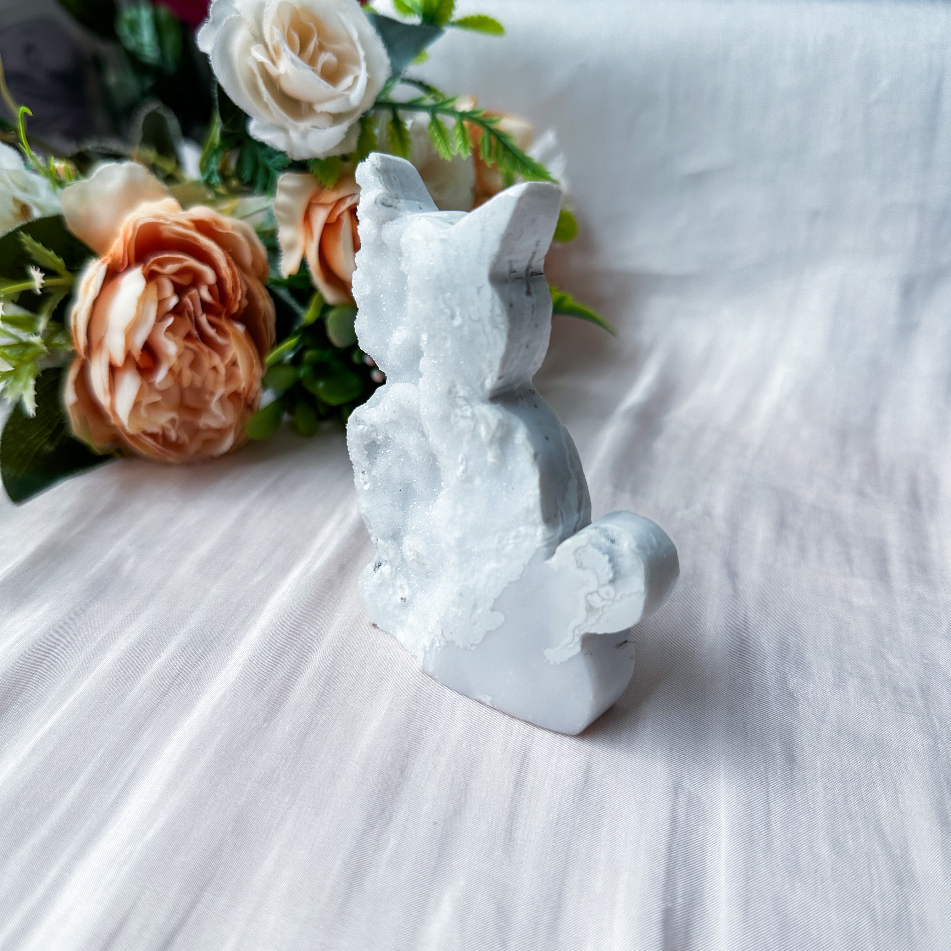 White Plume Agate Cat