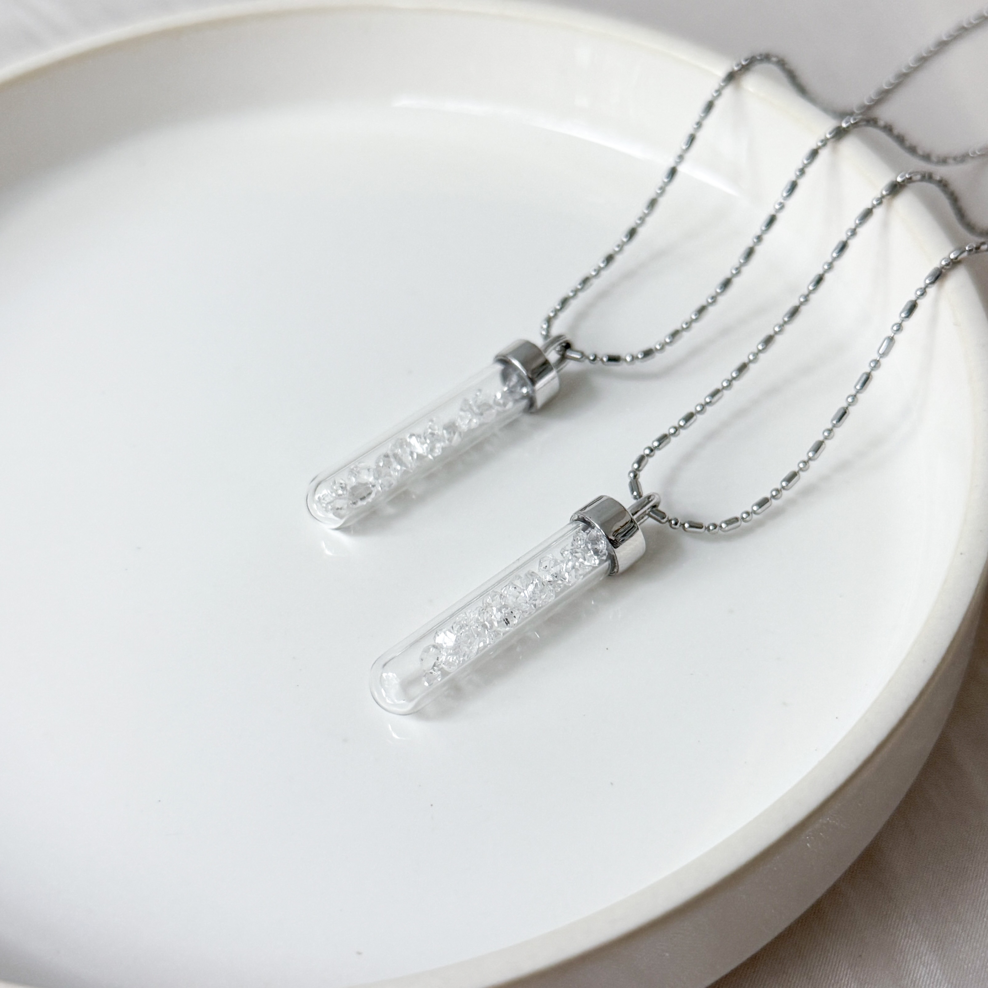 Herkimer Diamond Shiny Tube Pendant