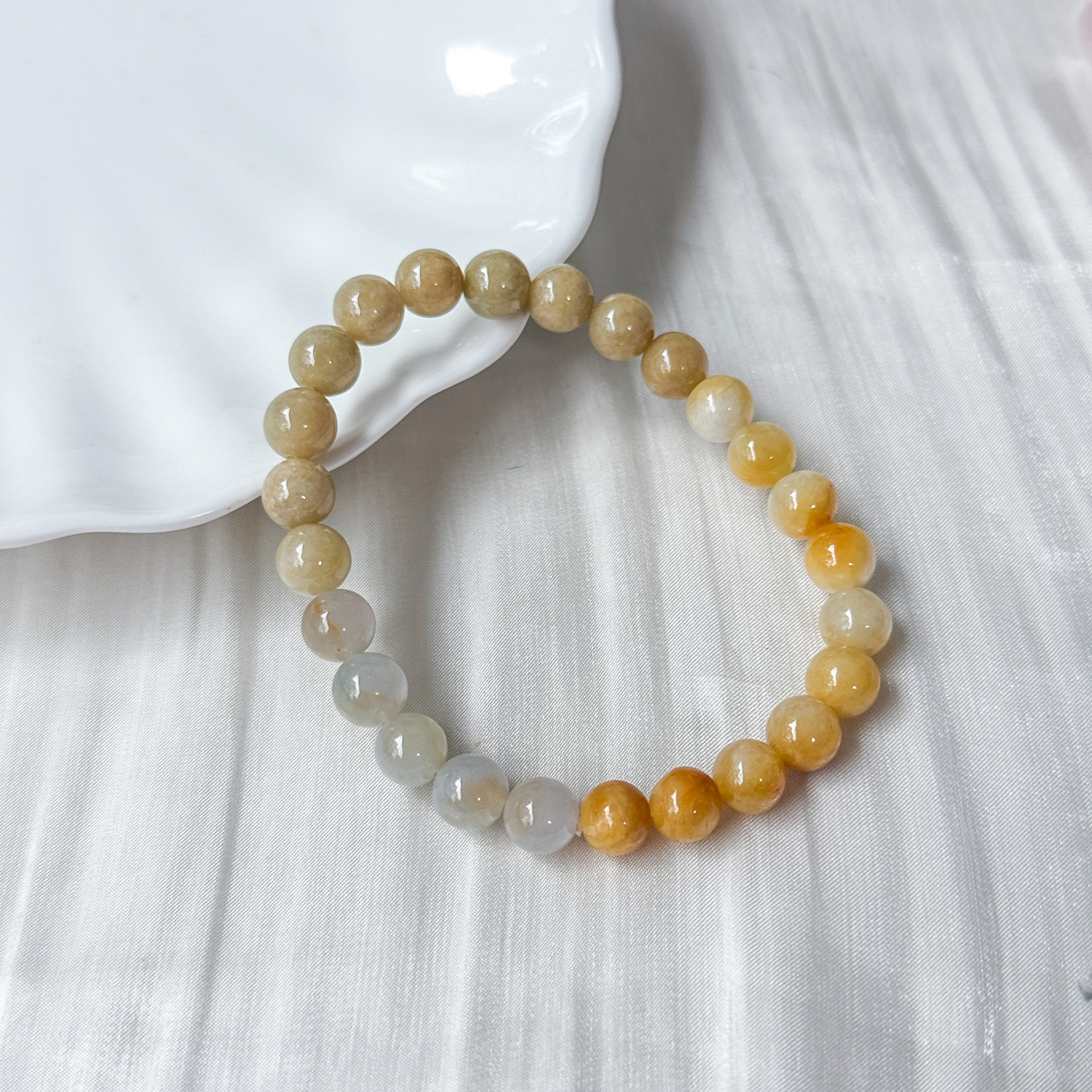 Grade A Yellow Jade 8mm Bracelet (Ombré)