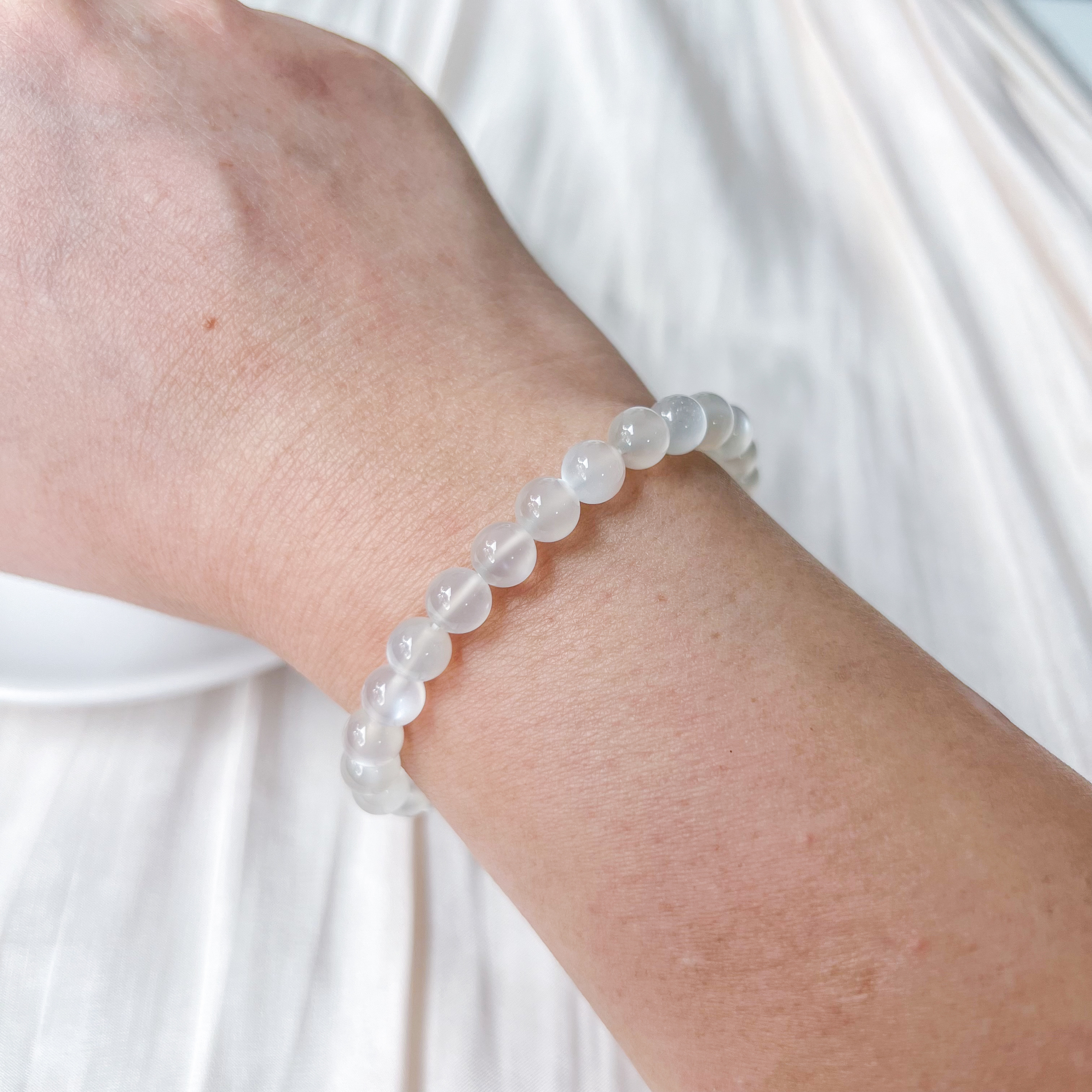 White Moonstone 6mm Bracelet