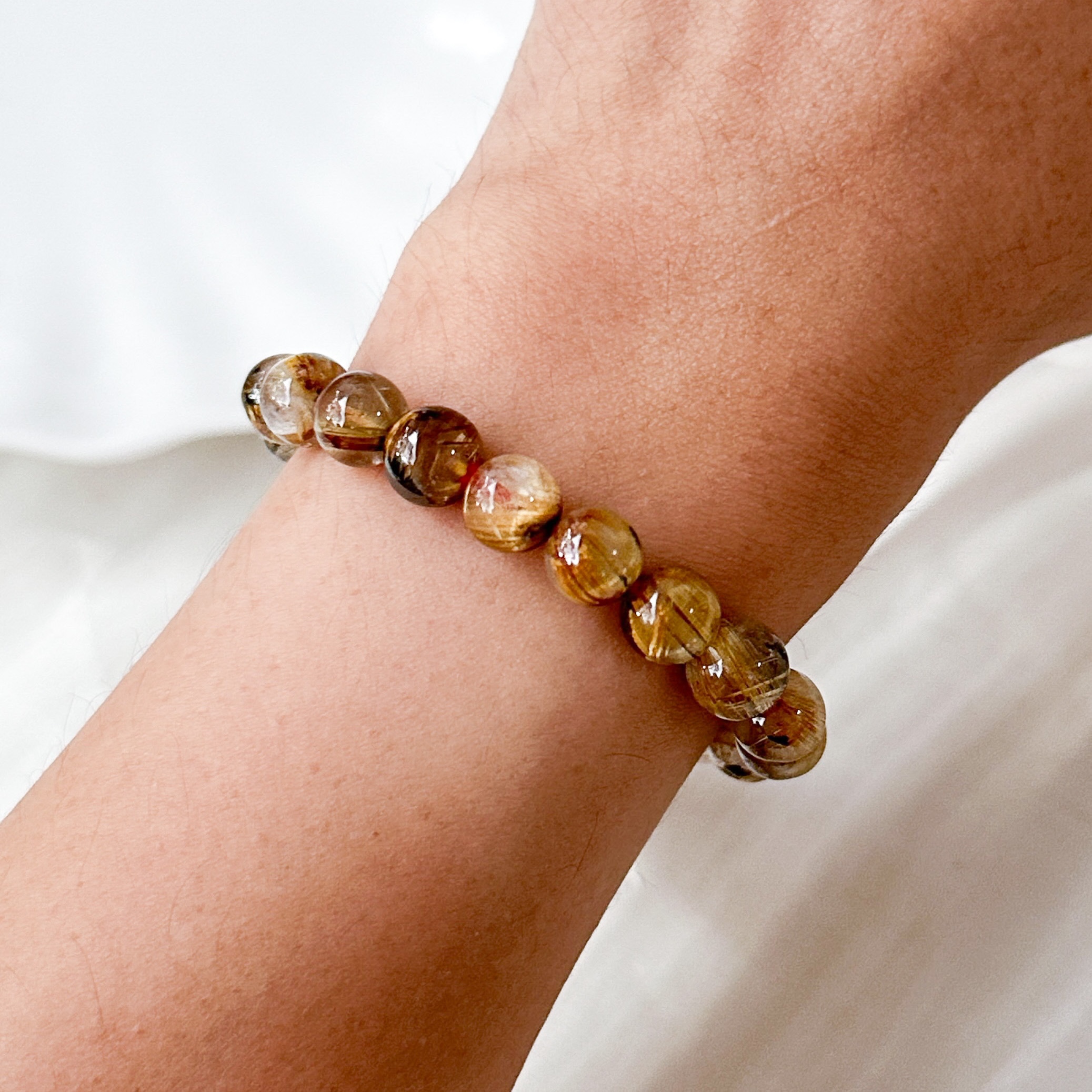 Titanium Gold Rutilated Quartz 7mm AAA+ Bracelet