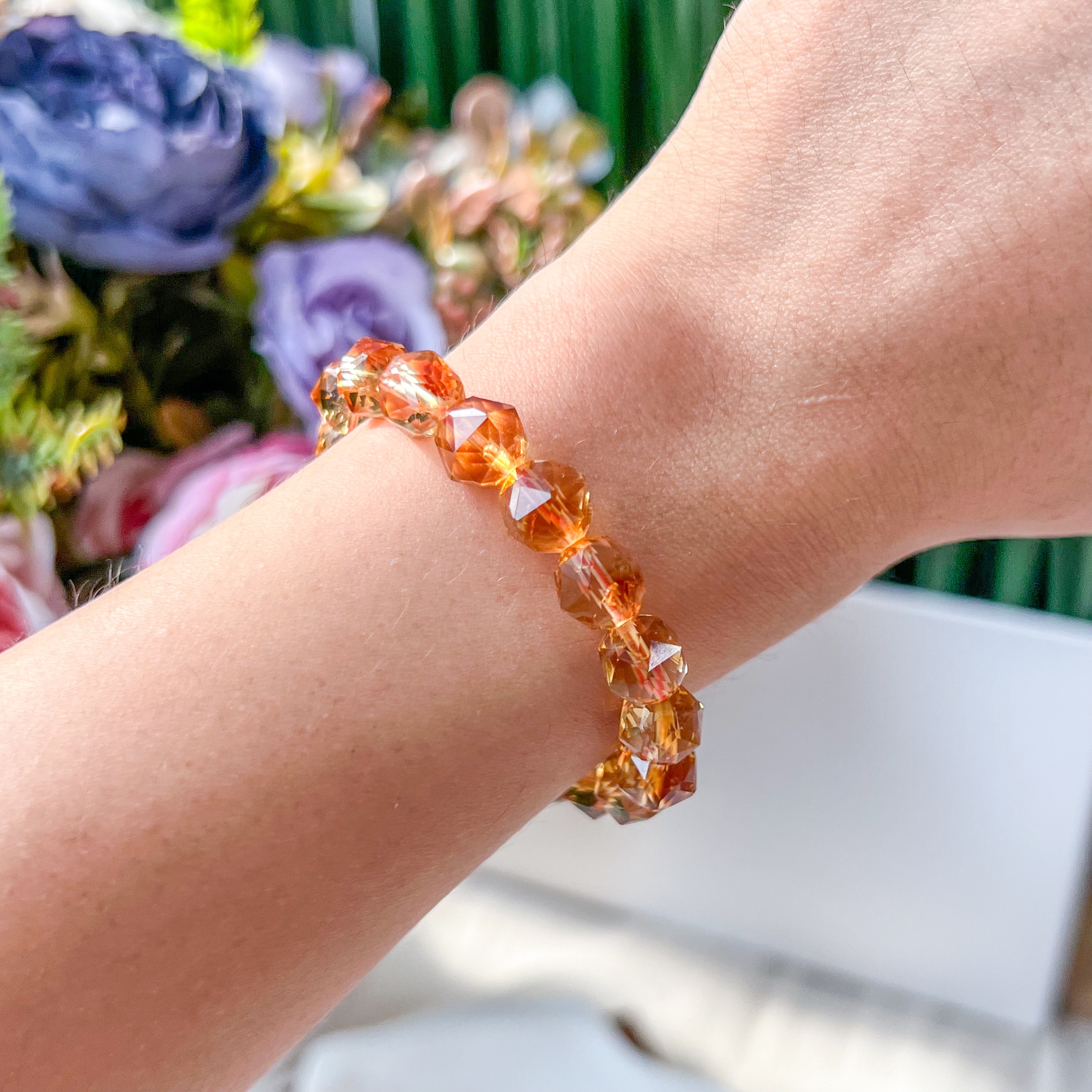 Honey Citrine 8mm Round Cut Bracelet