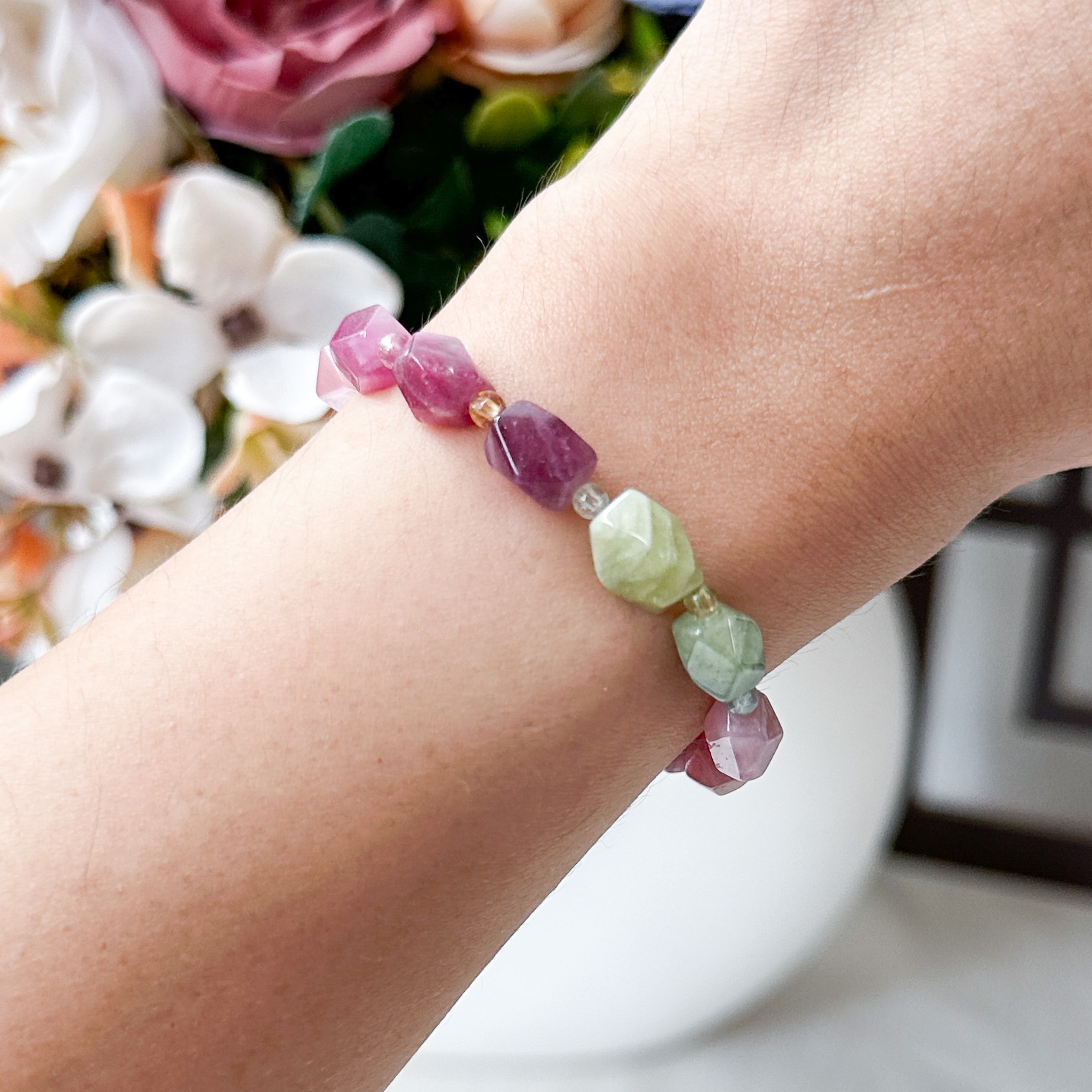 Multi-Colour Tourmaline Irregular Bracelet (XS)