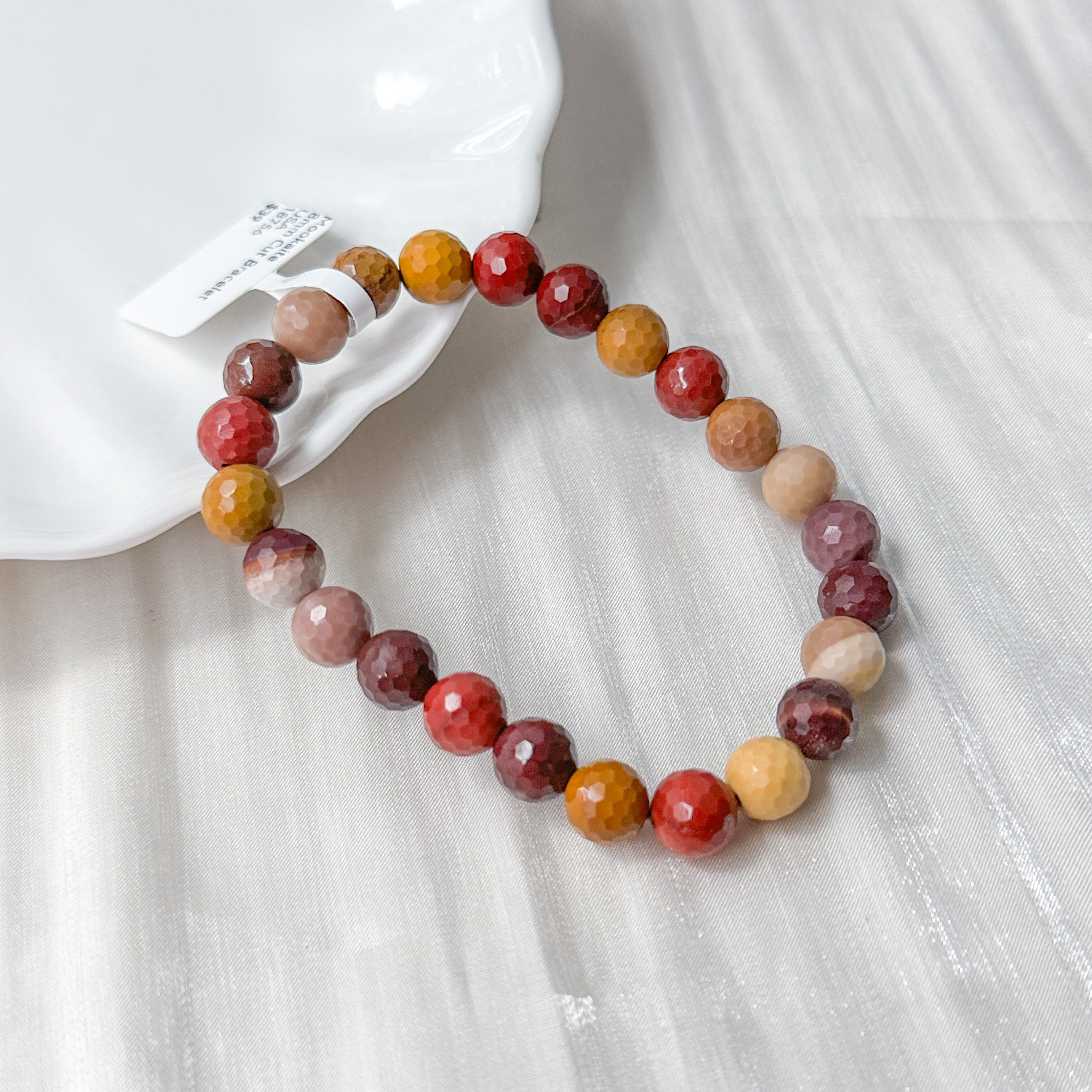 Mookaite Jasper 8mm Cut Bracelet