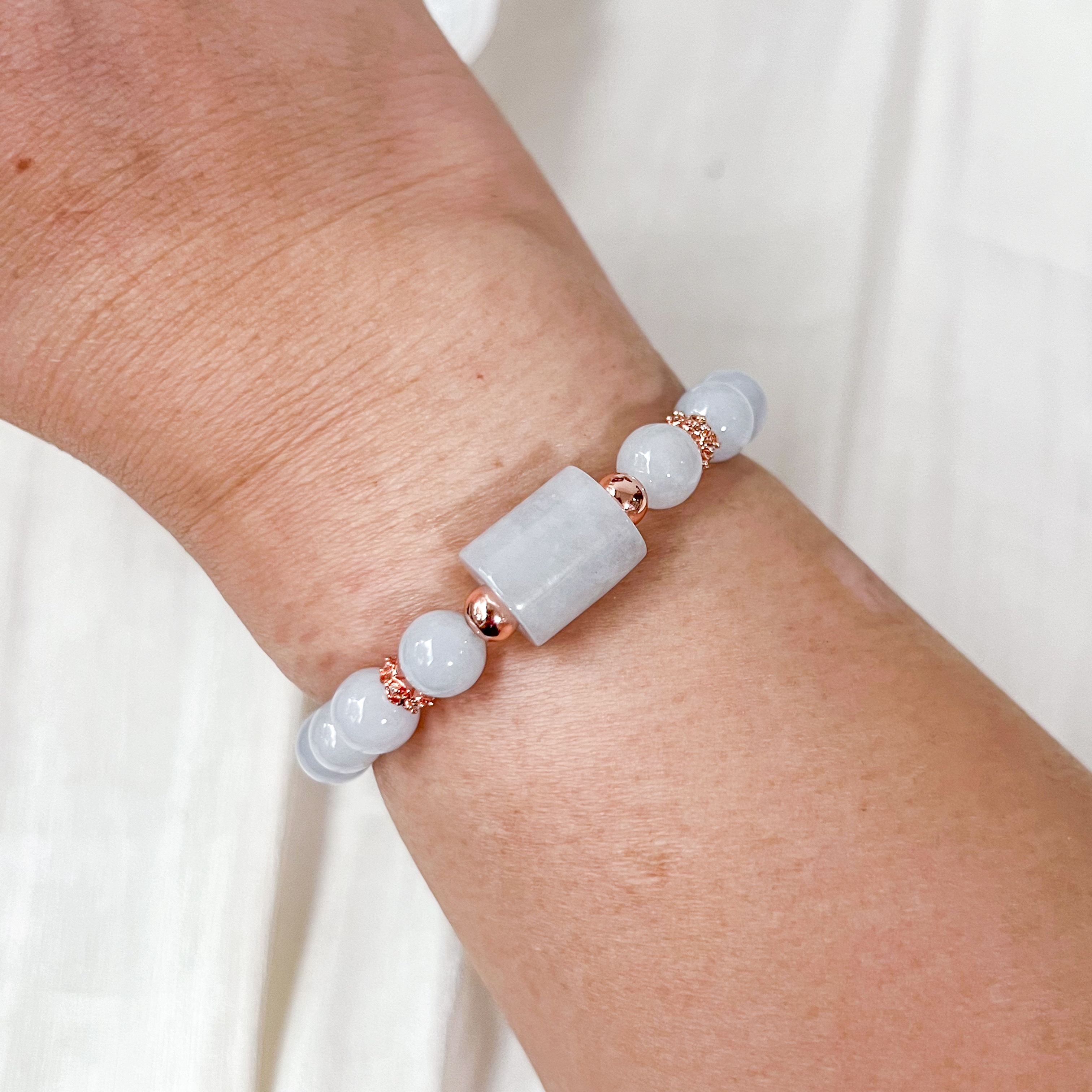 Grade A Jade 8mm/Canister Bracelet - Special Price