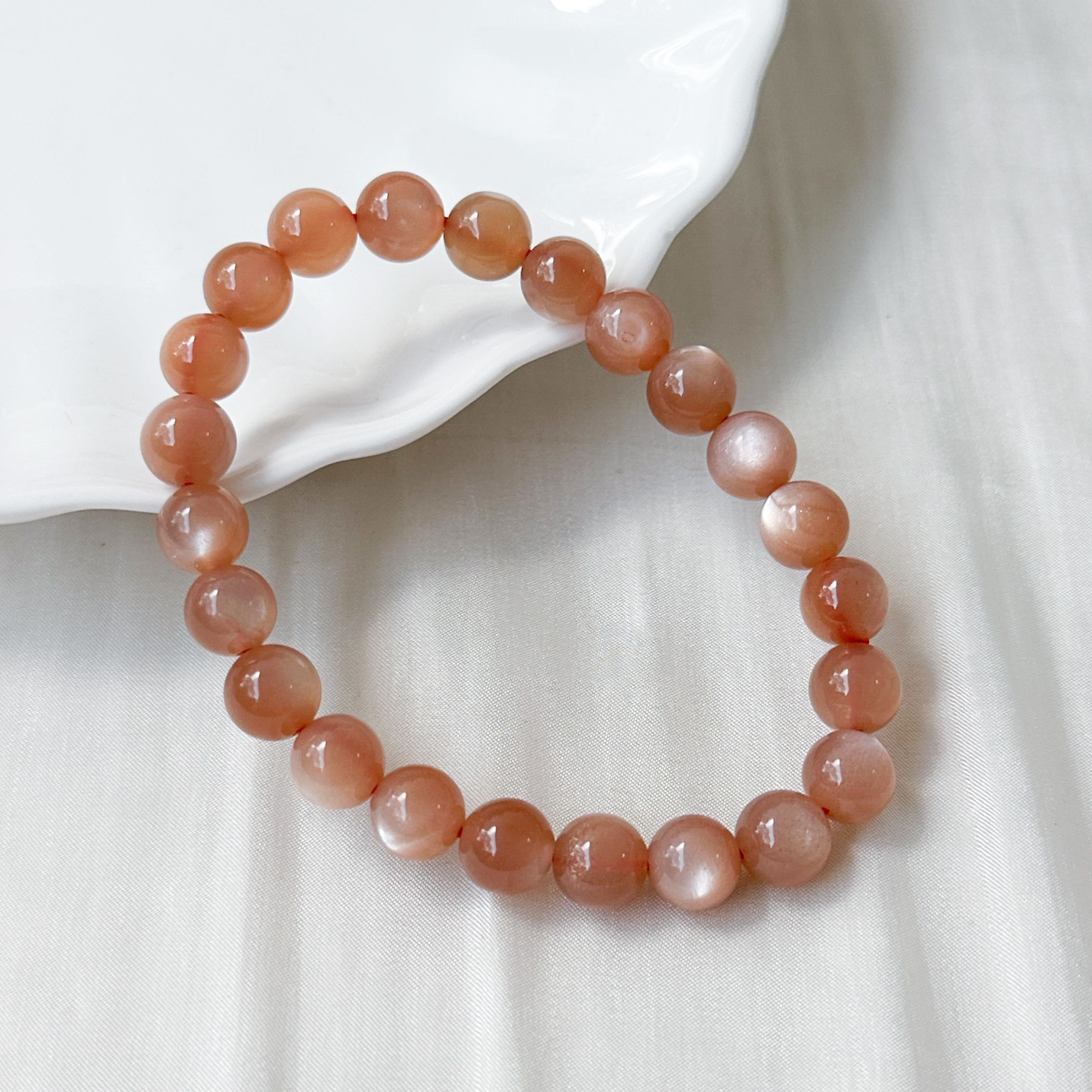 Peach Moonstone 8mm AAA Bracelet
