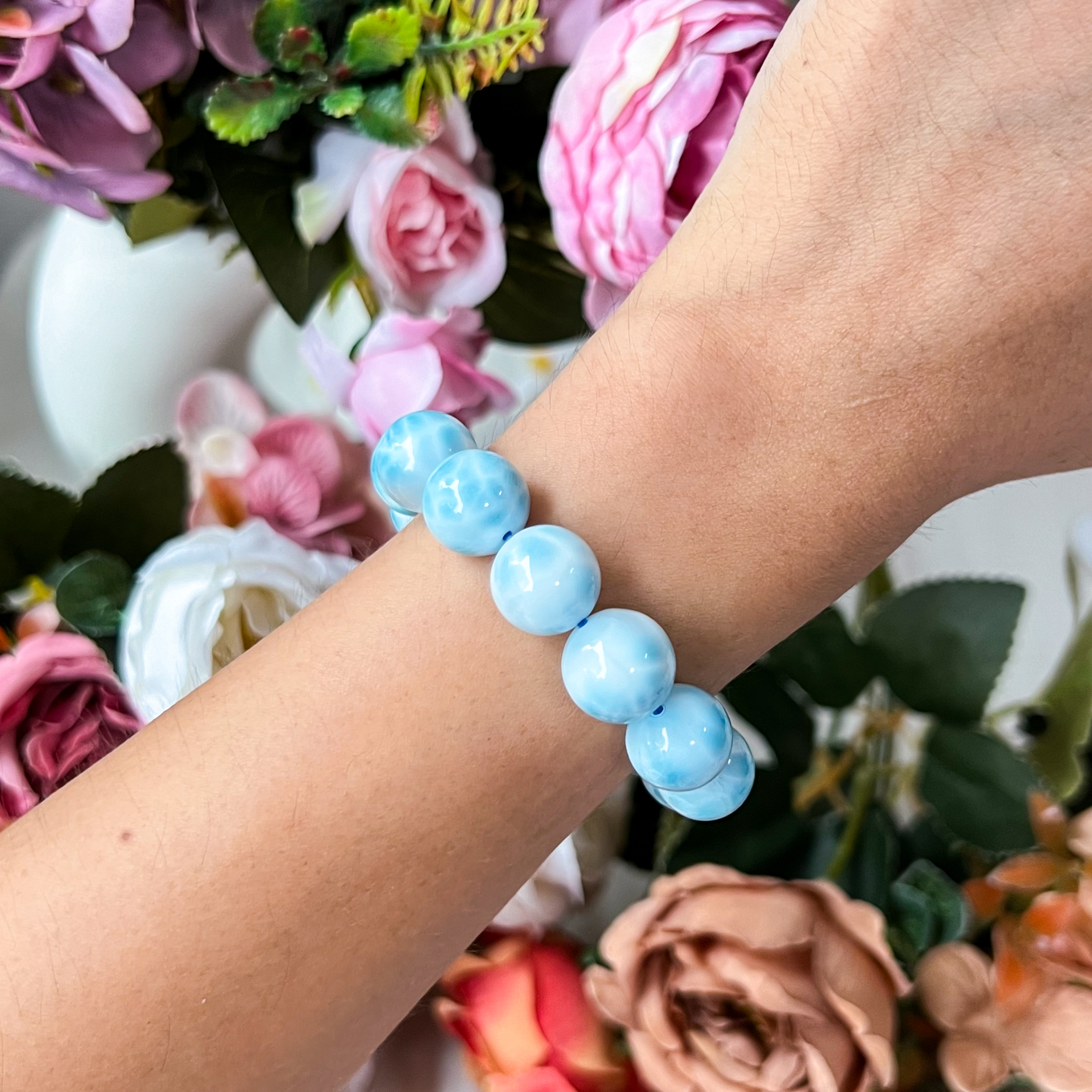 Larimar 12mm AAA+ Bracelet