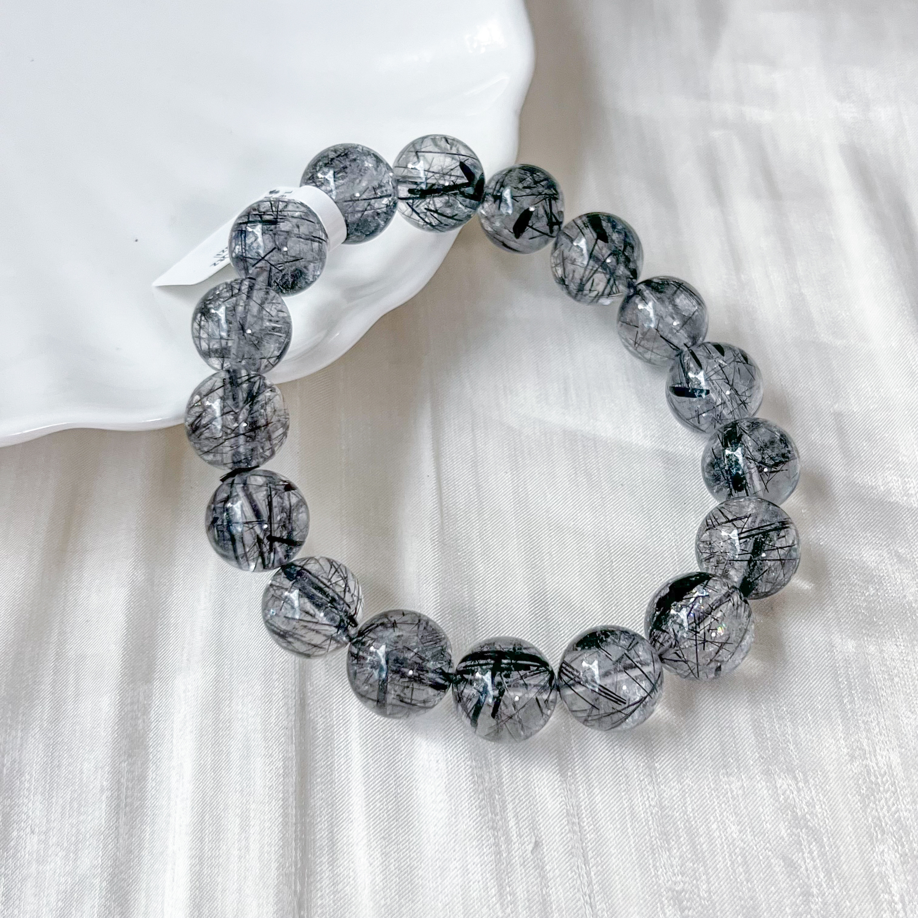 Black Rutilated Quartz 11mm AAA Bracelet