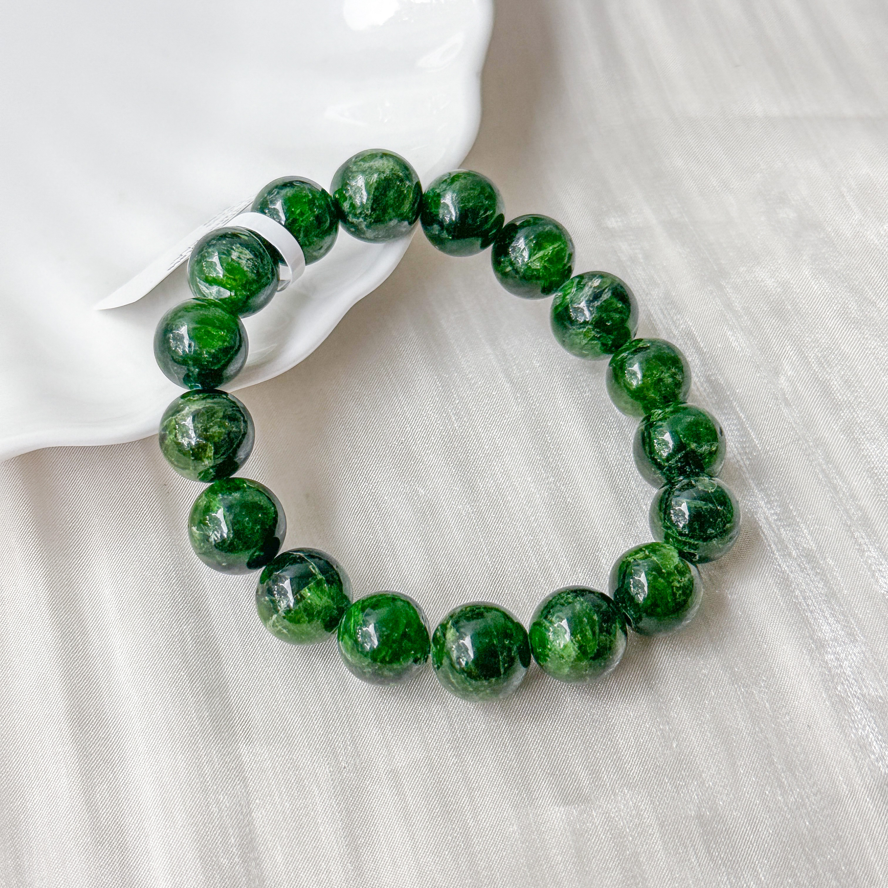Chrome Dioptase 11-12mm AAA Bracelet