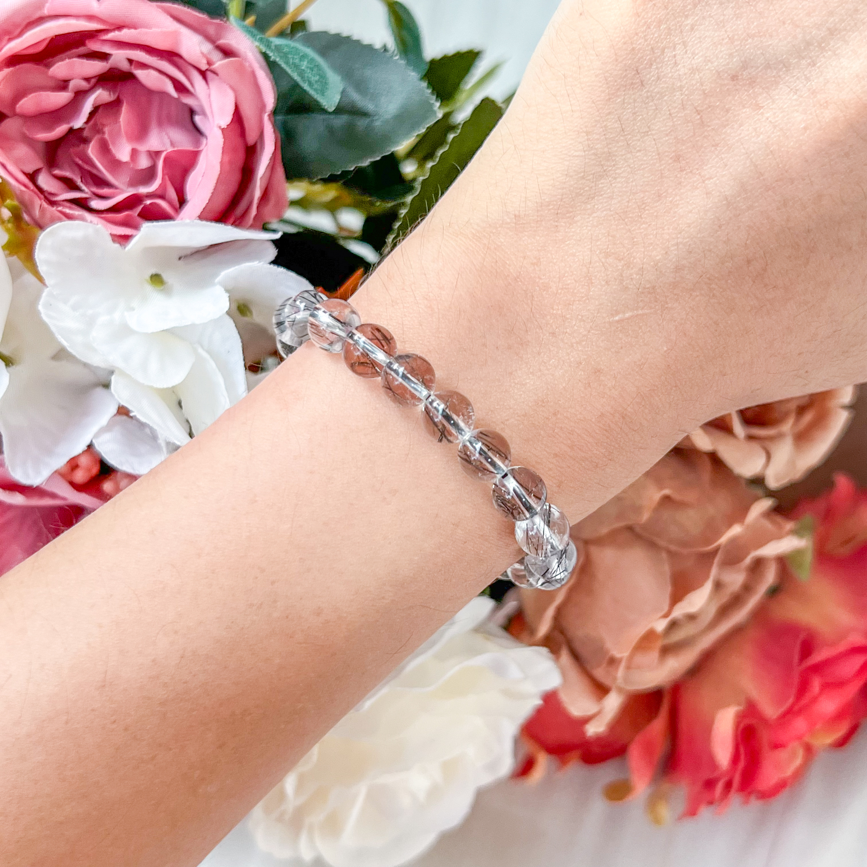 Black Rutilated Quartz 8mm AA+ Bracelet