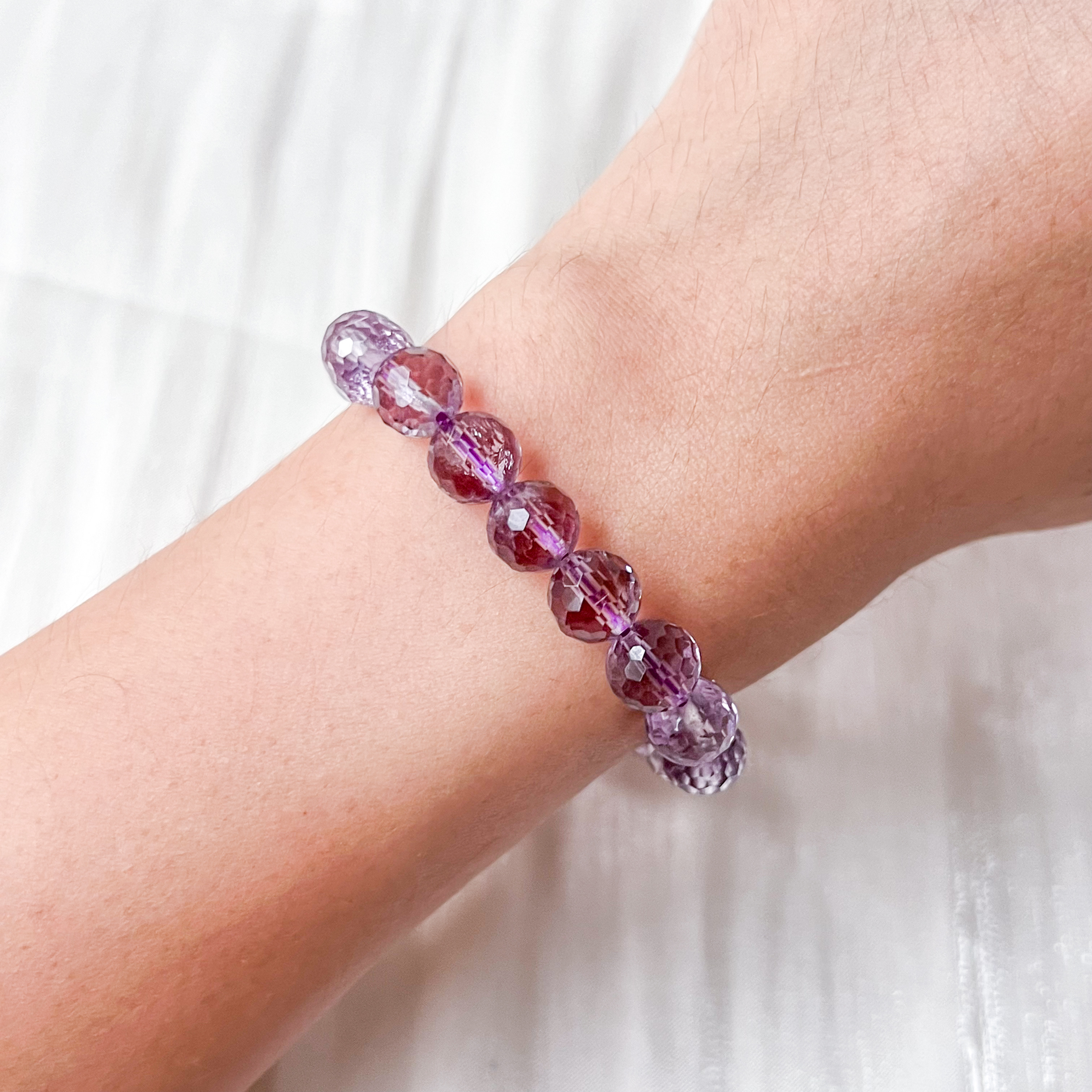 Rose Amethyst 8mm Cut Bracelet