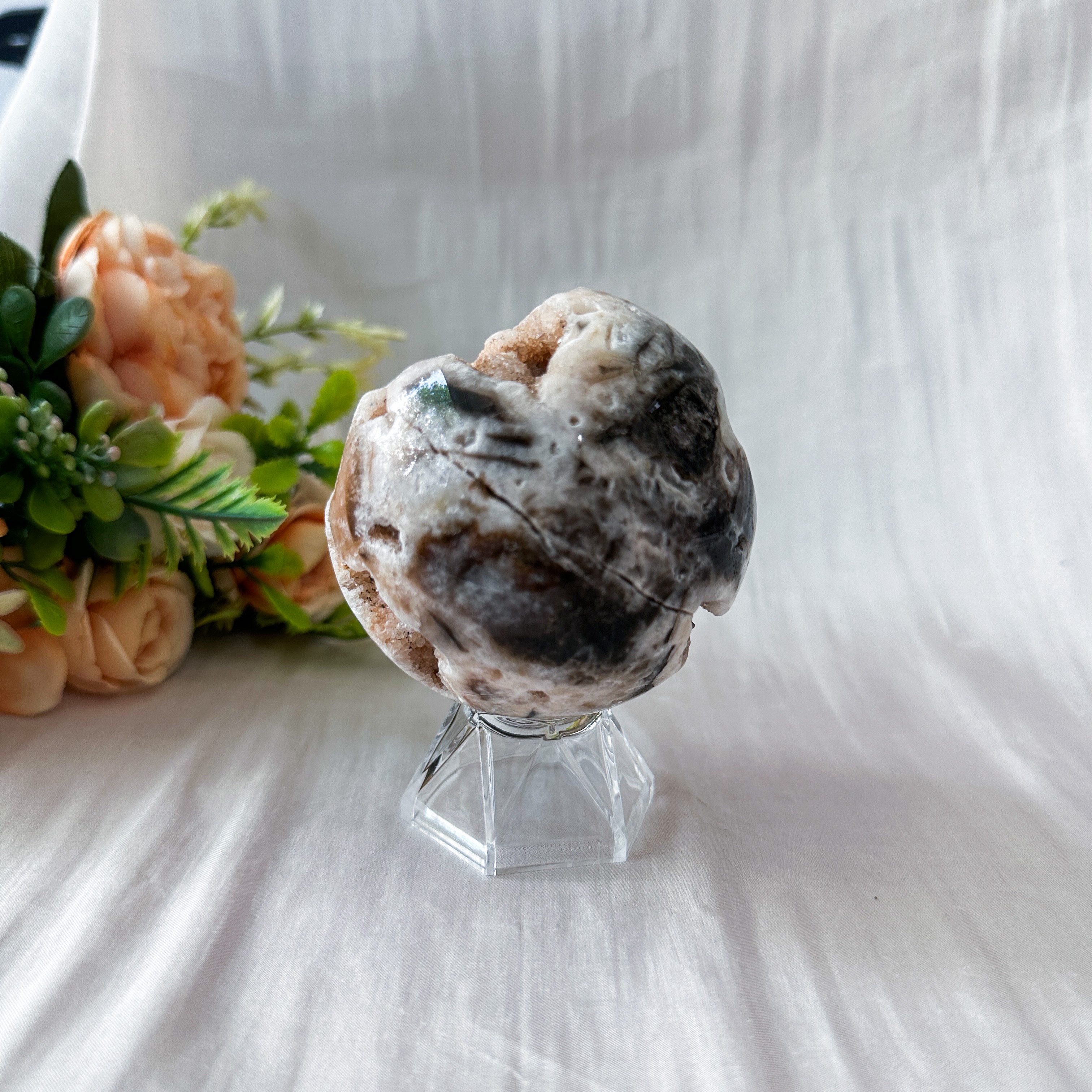 Zebra Druzy Jasper Sphere 70.5mm