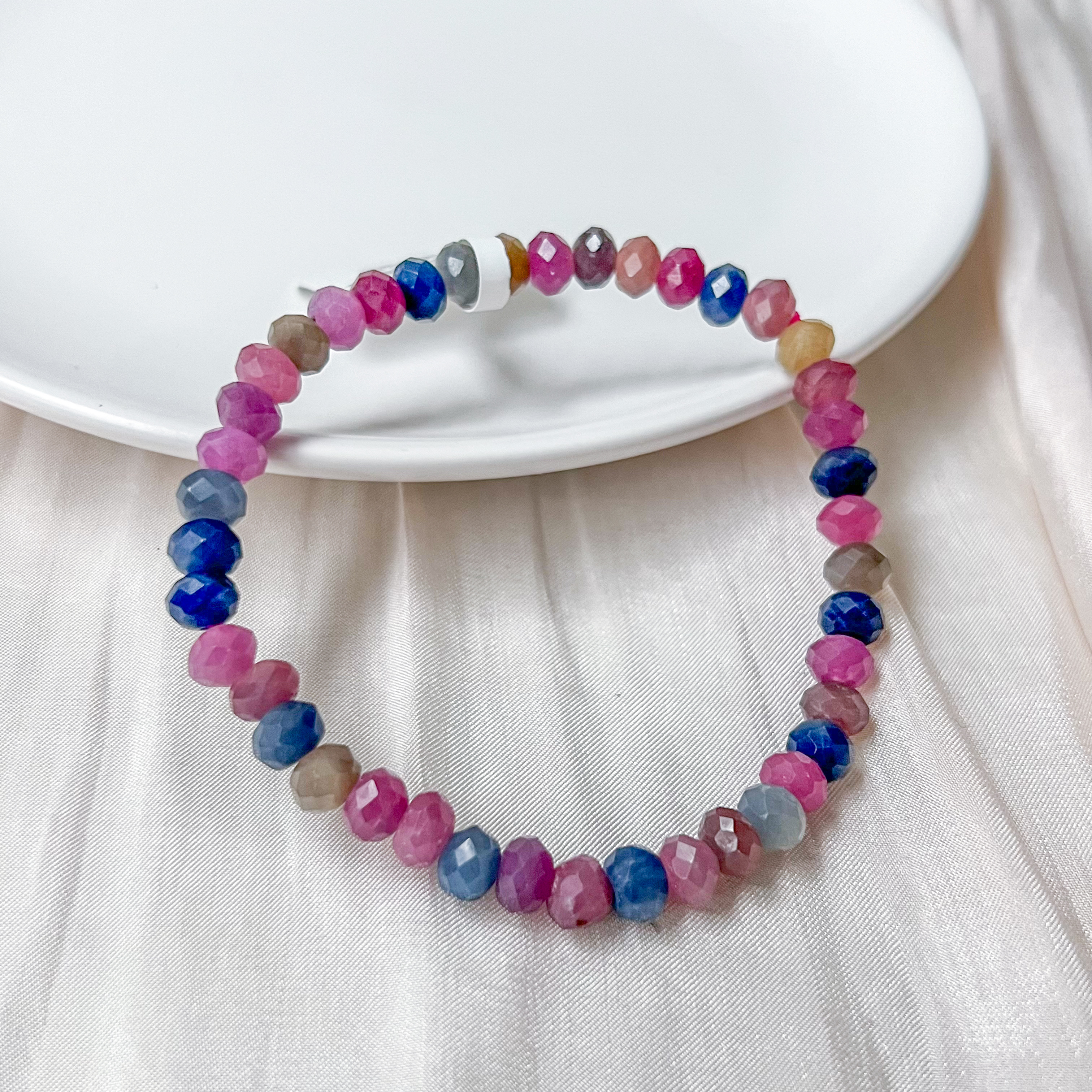 Multi-Colour Ruby / Sapphire Abacus Cut Bracelet