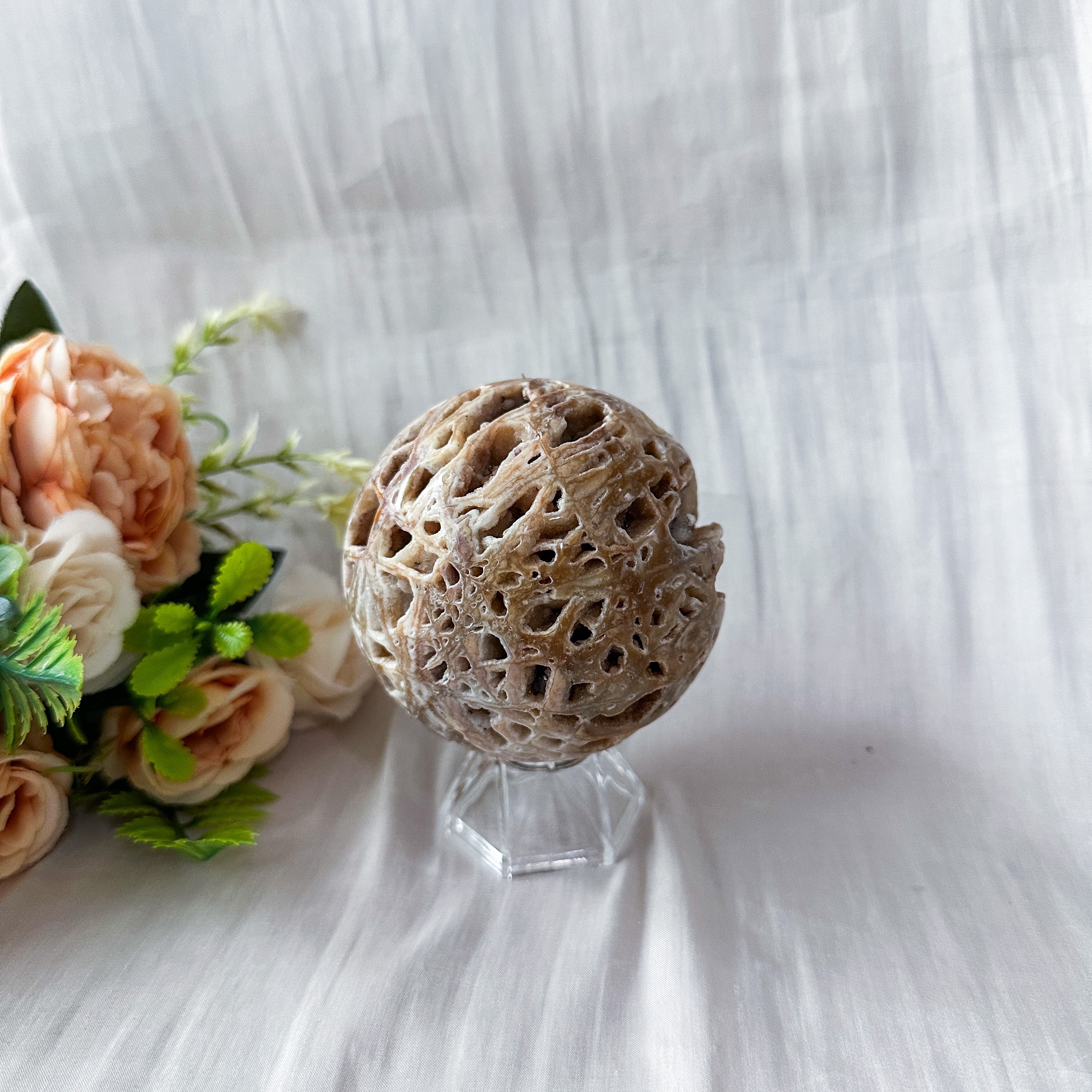Zebra Druzy Jasper Sphere 75.4mm
