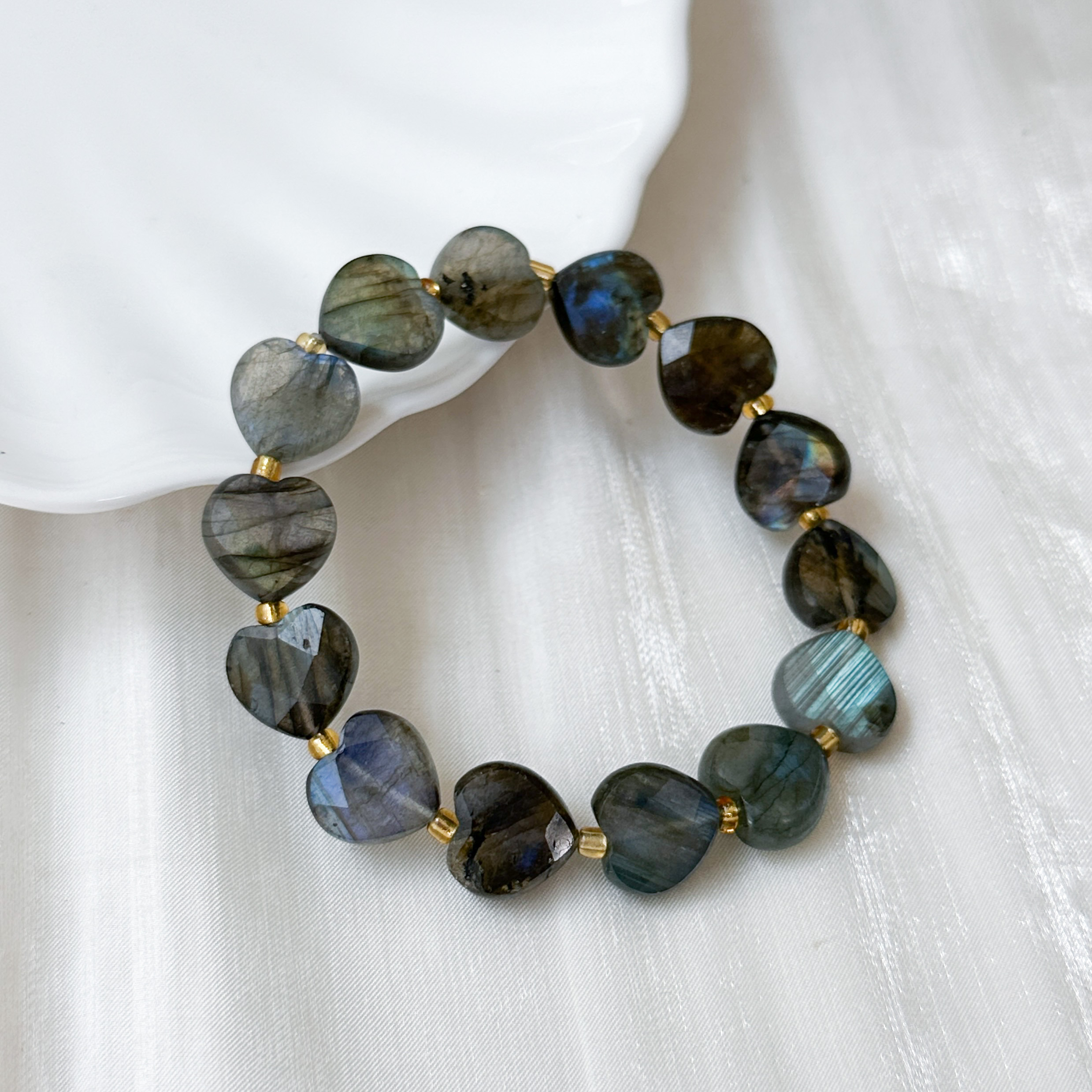 Labradorite Heart Bracelet