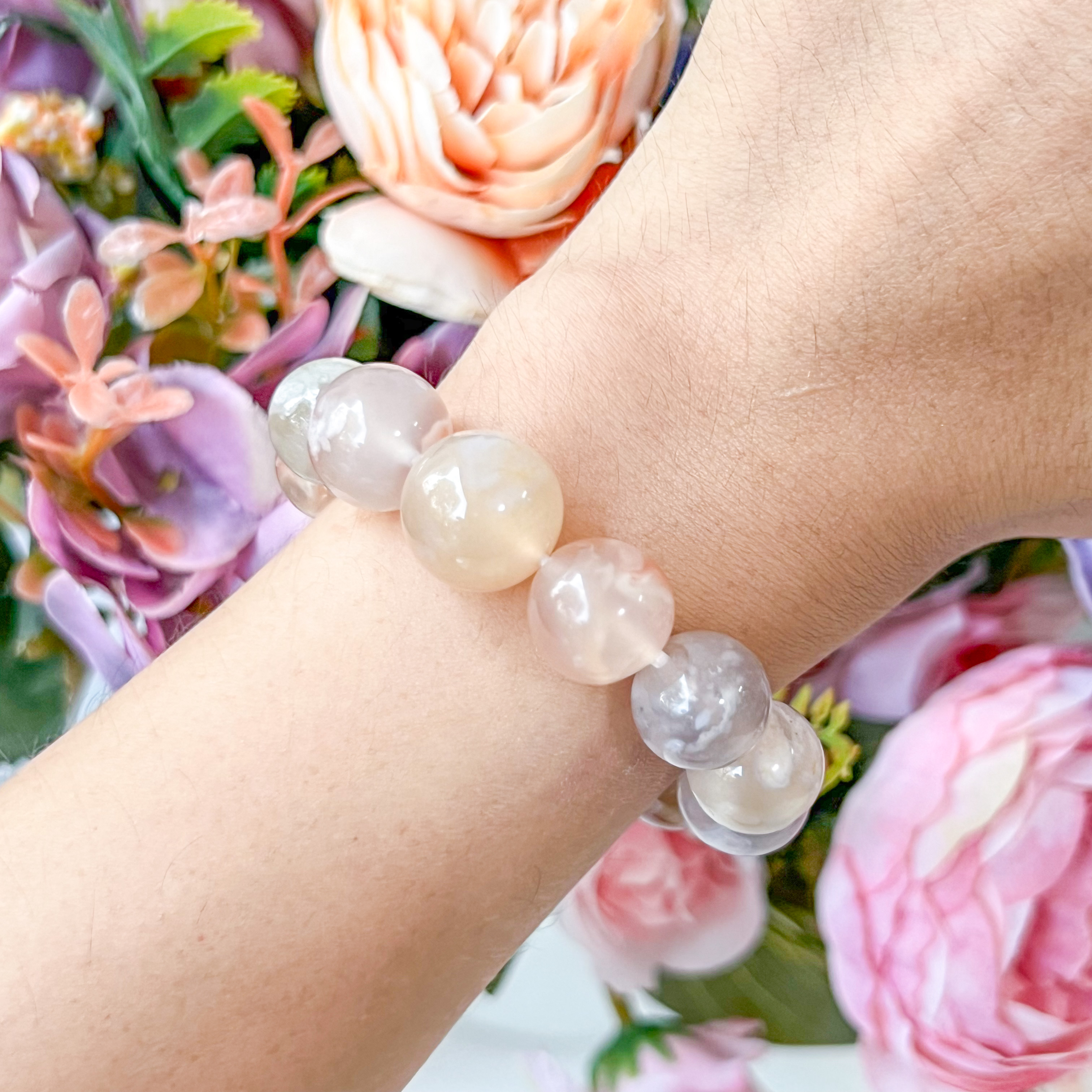 Sakura Agate 12-13mm Bracelet