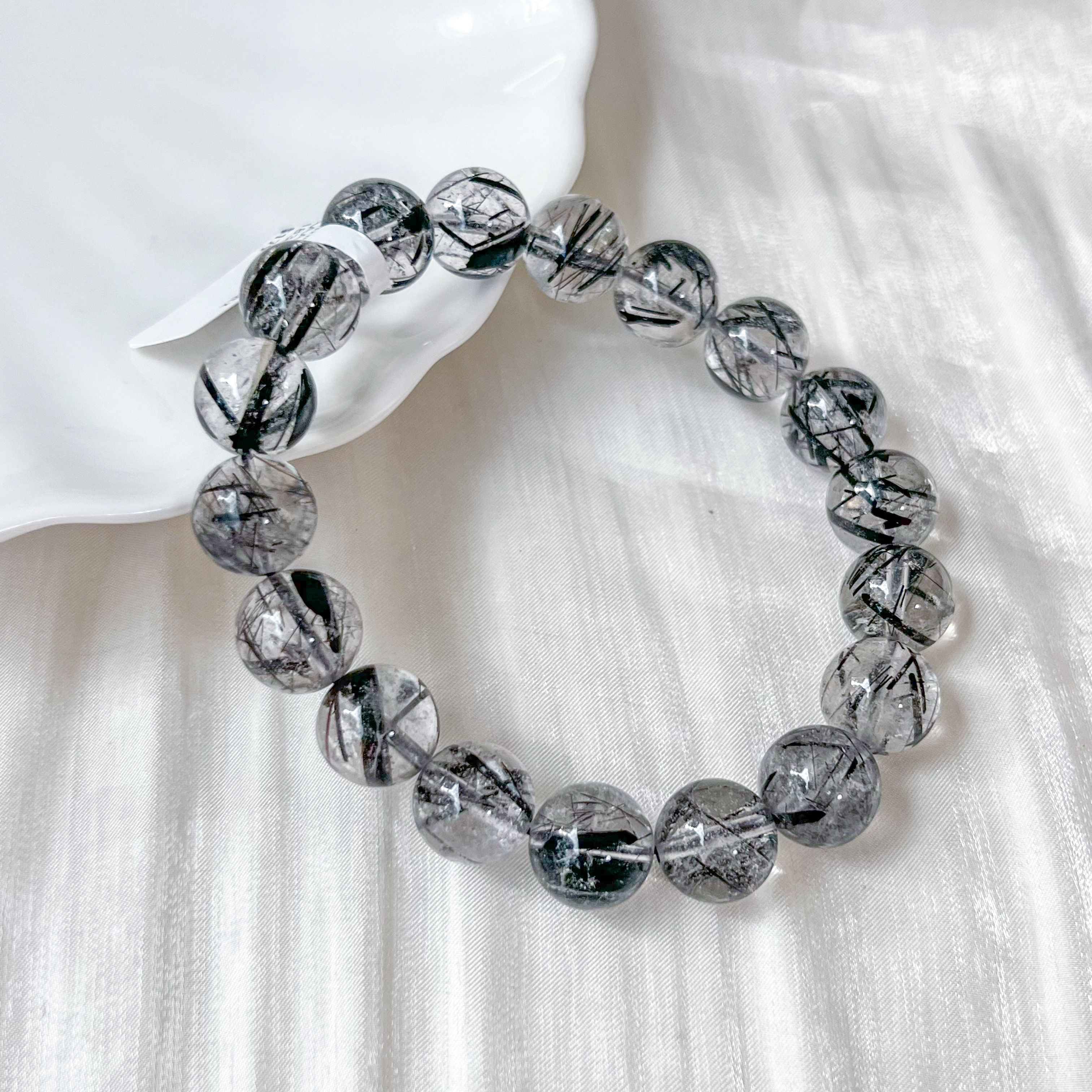 Black Rutilated Quartz 11mm AAA+ Bracelet
