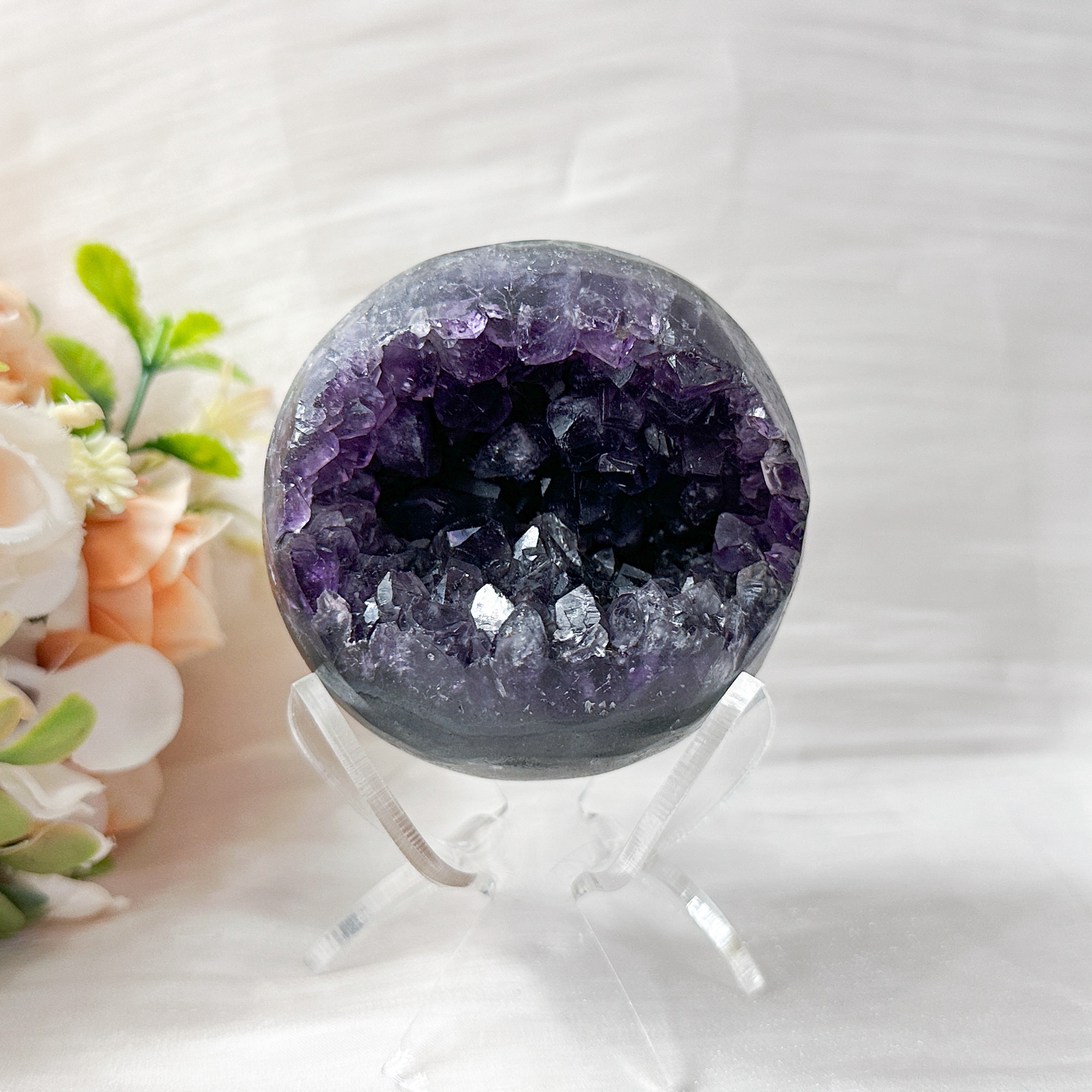 Amethyst Raw Sphere w Sphere Stand