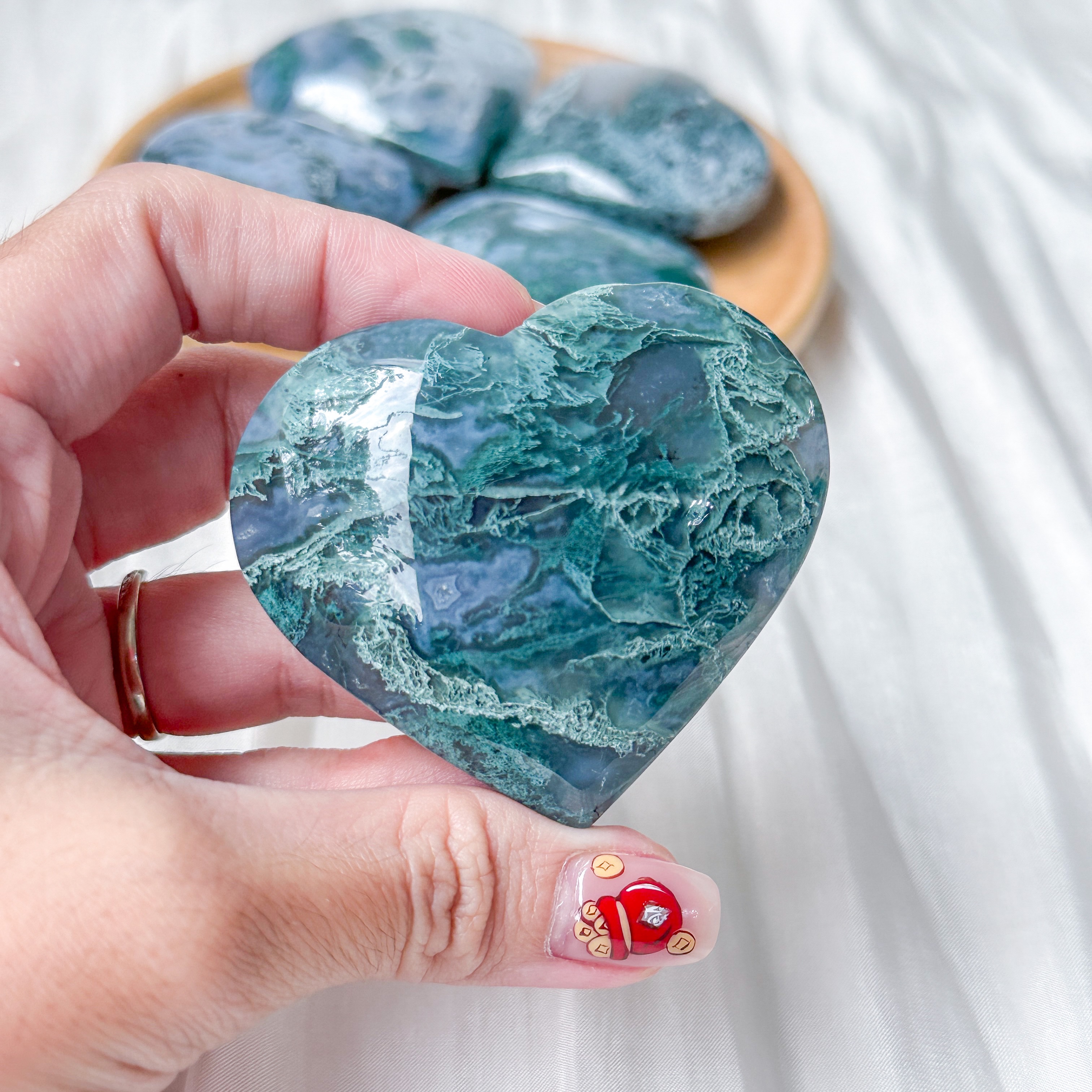 Moss Agate Heart