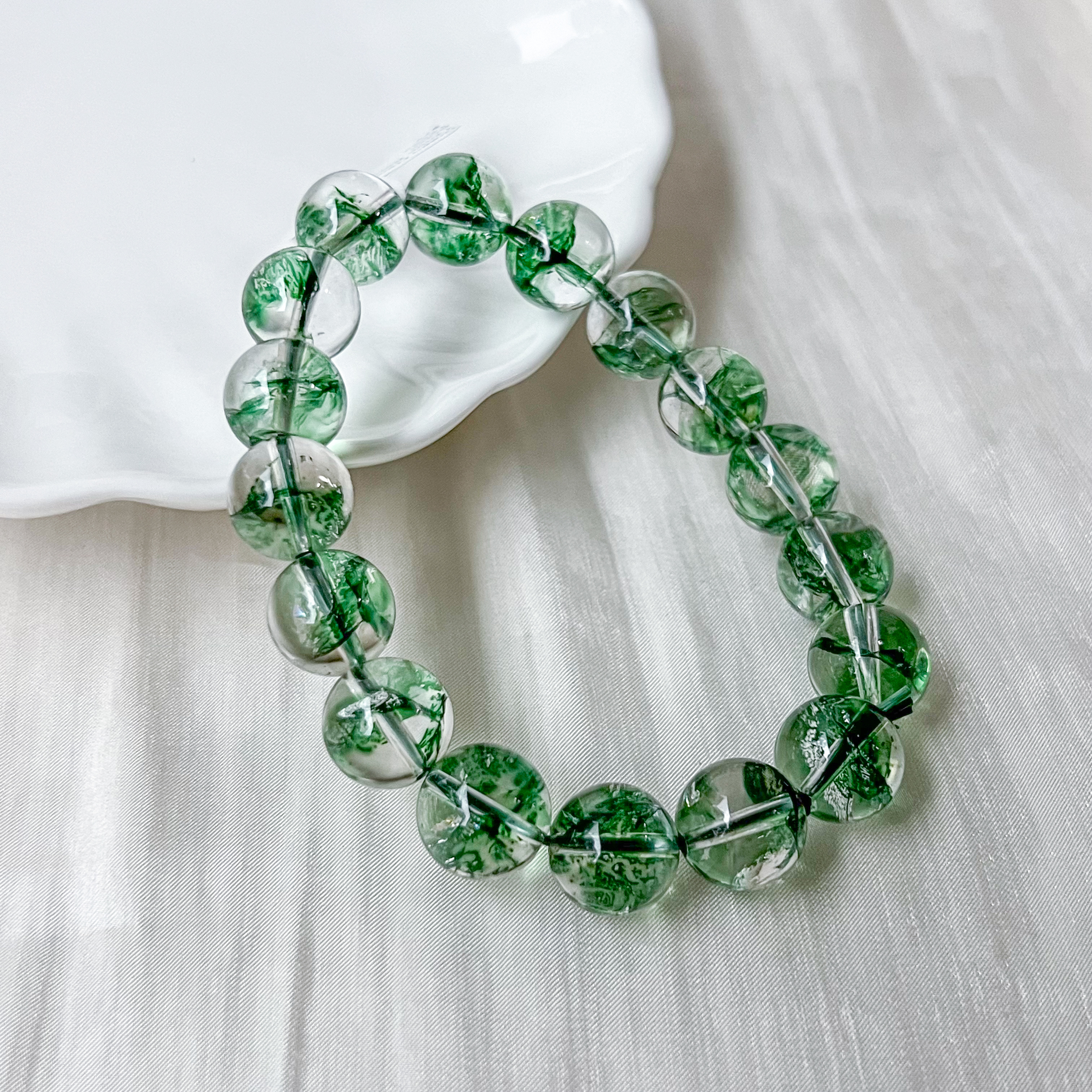 Green Hematoid 12mm AAA Bracelet