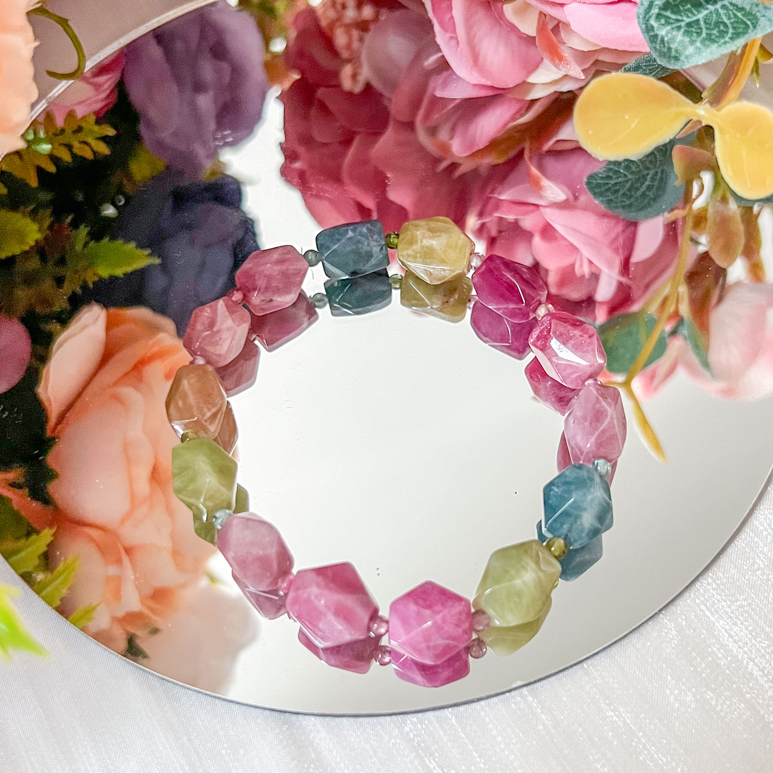 Multi-Colour Tourmaline Irregular Bracelet (M)