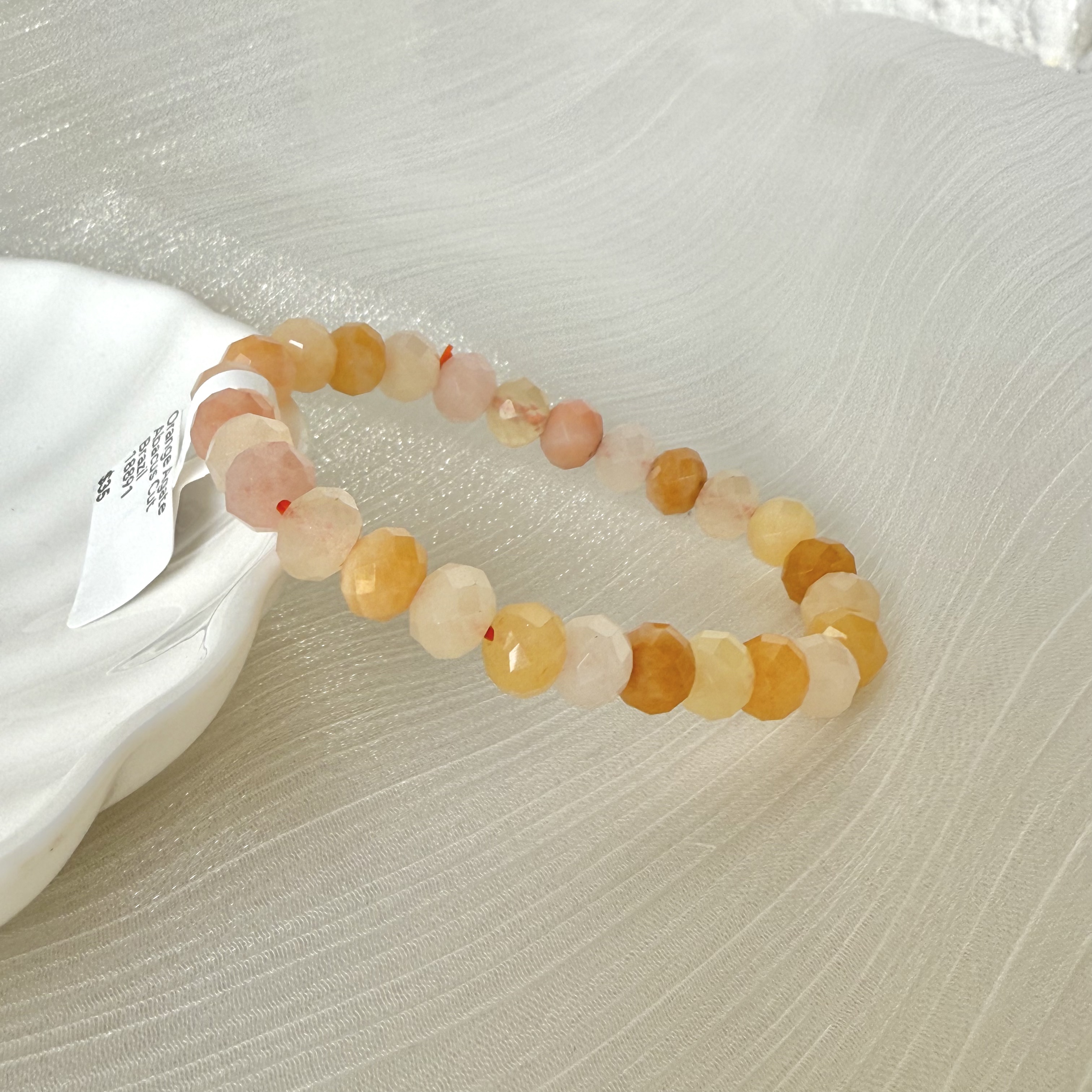 Orange Agate Abacus Cut Bracelet
