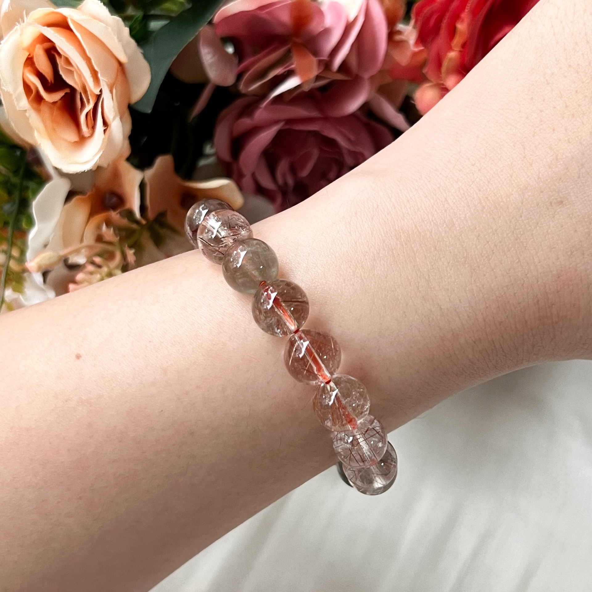 Multi-Colour Rutilated Quartz 10-11mm Bracelet