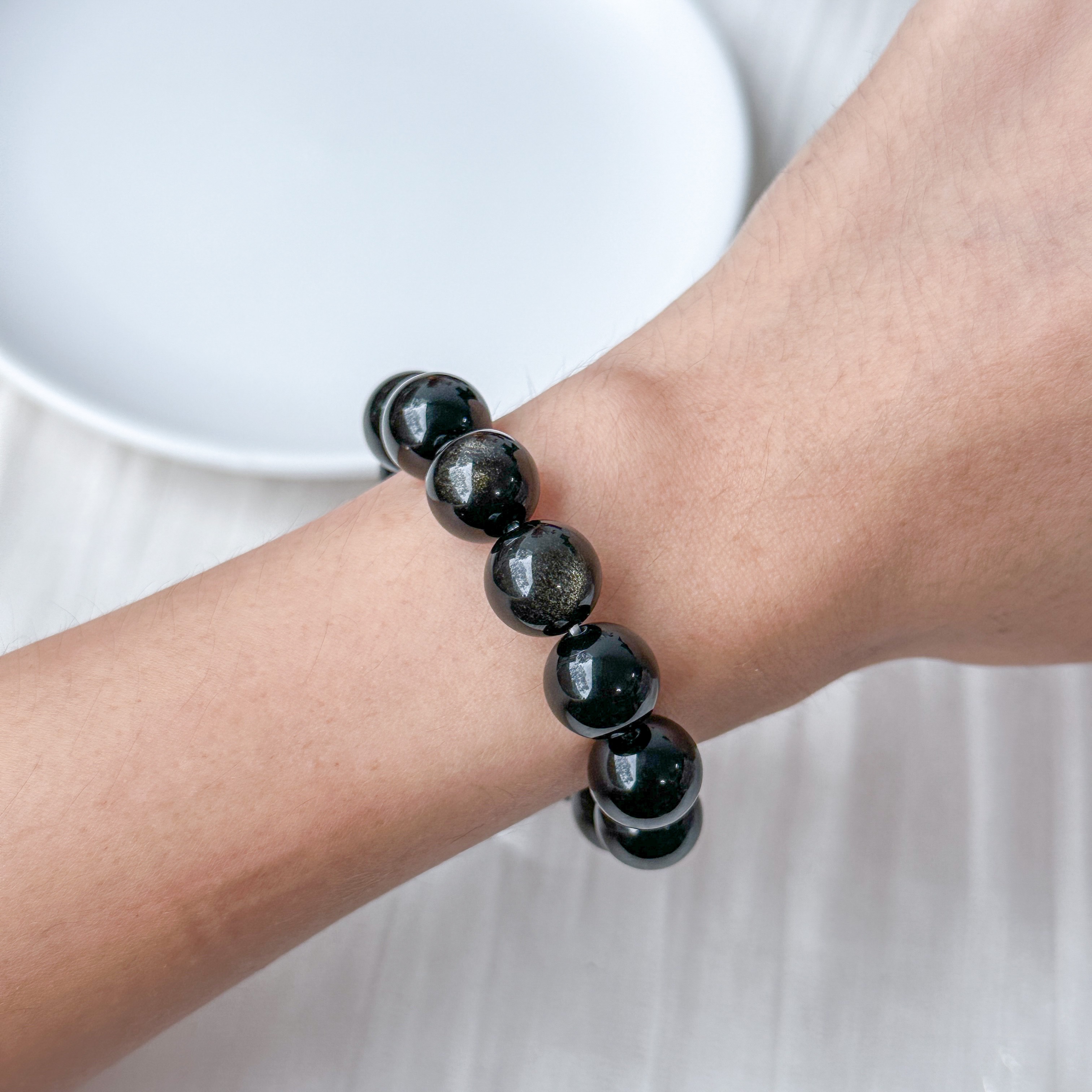 Gold Sheen Obsidian 12mm Bracelet