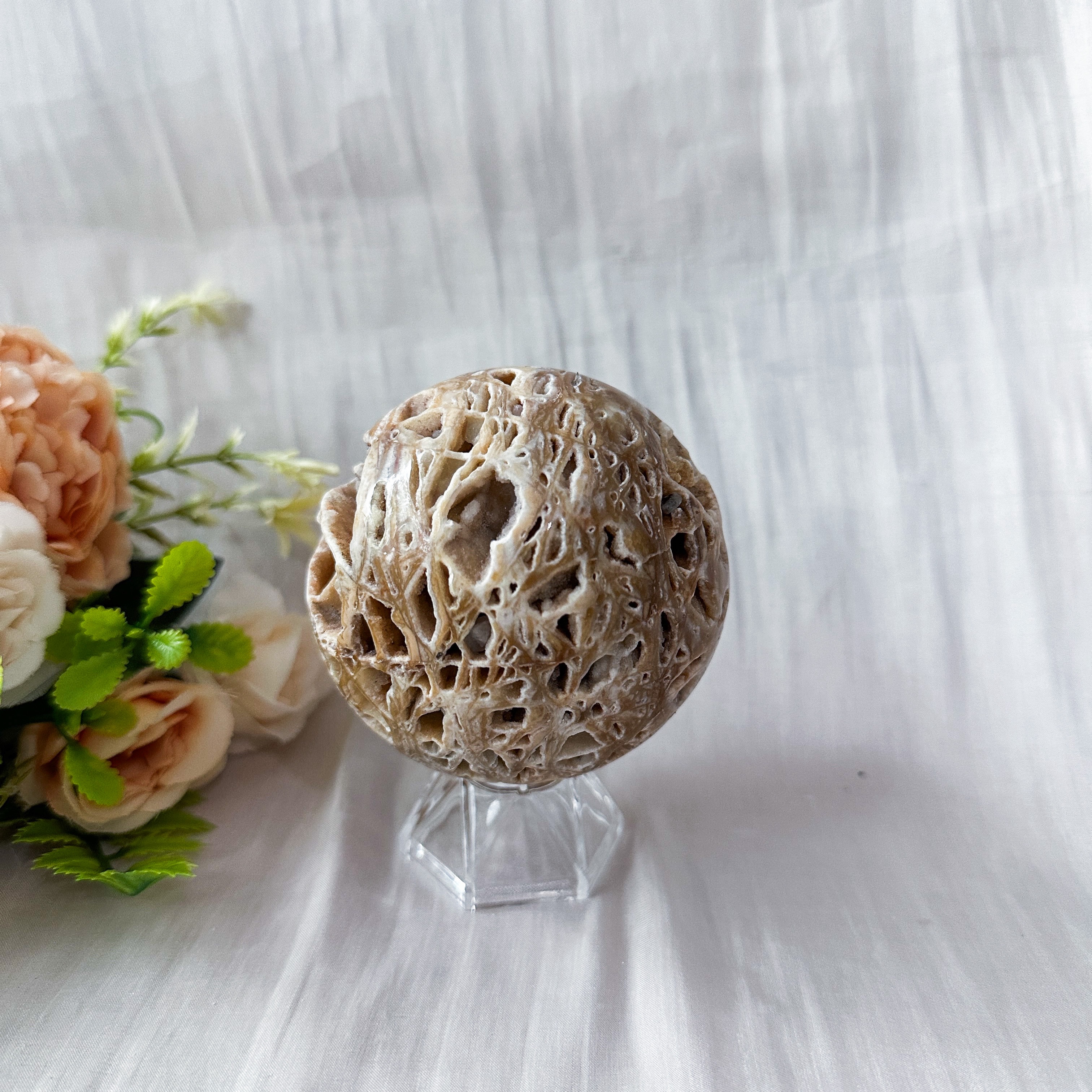 Zebra Druzy Jasper Sphere 75.4mm
