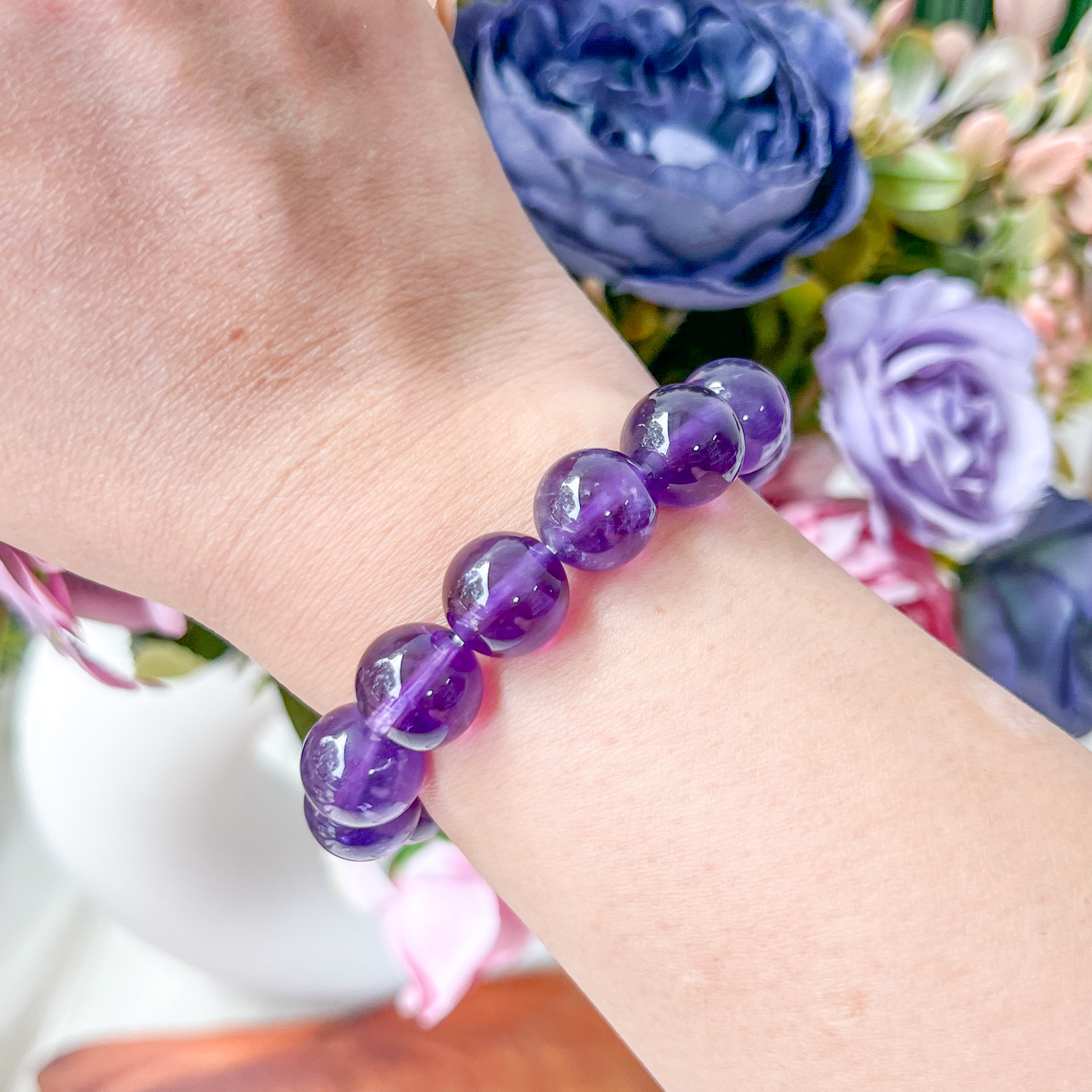 Amethyst 12mm AAA Bracelet