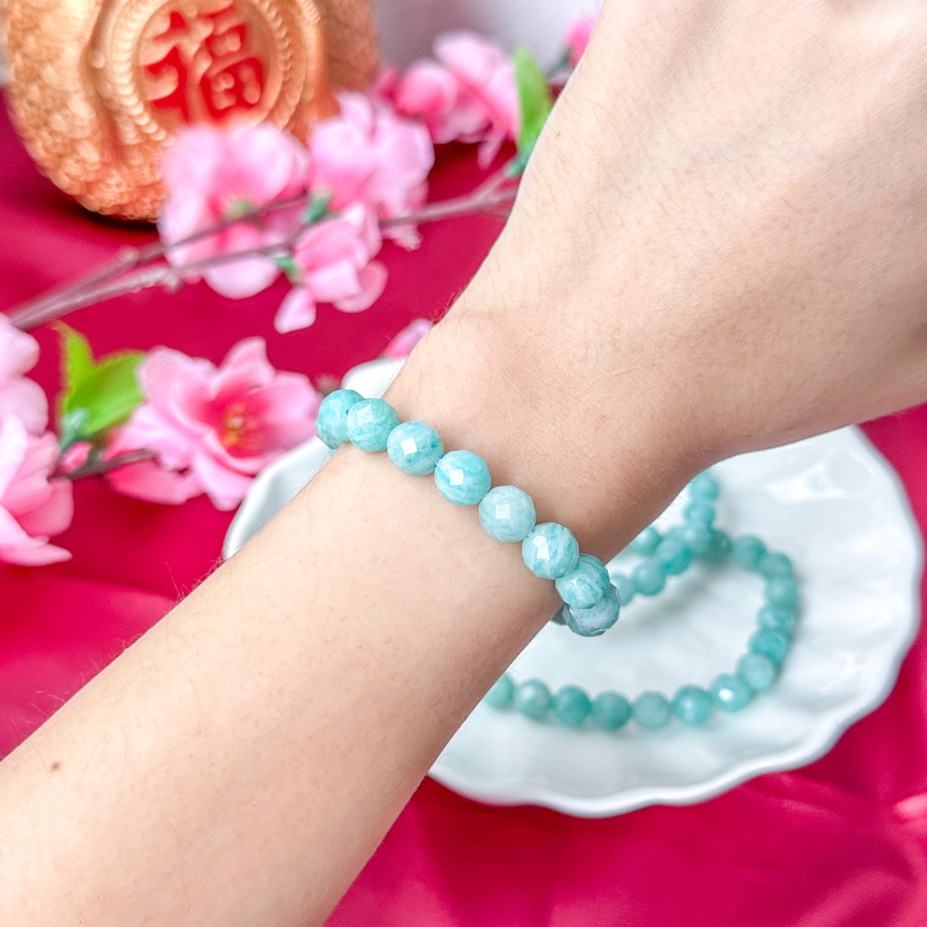 Amazonite 7mm Cut Bracelet