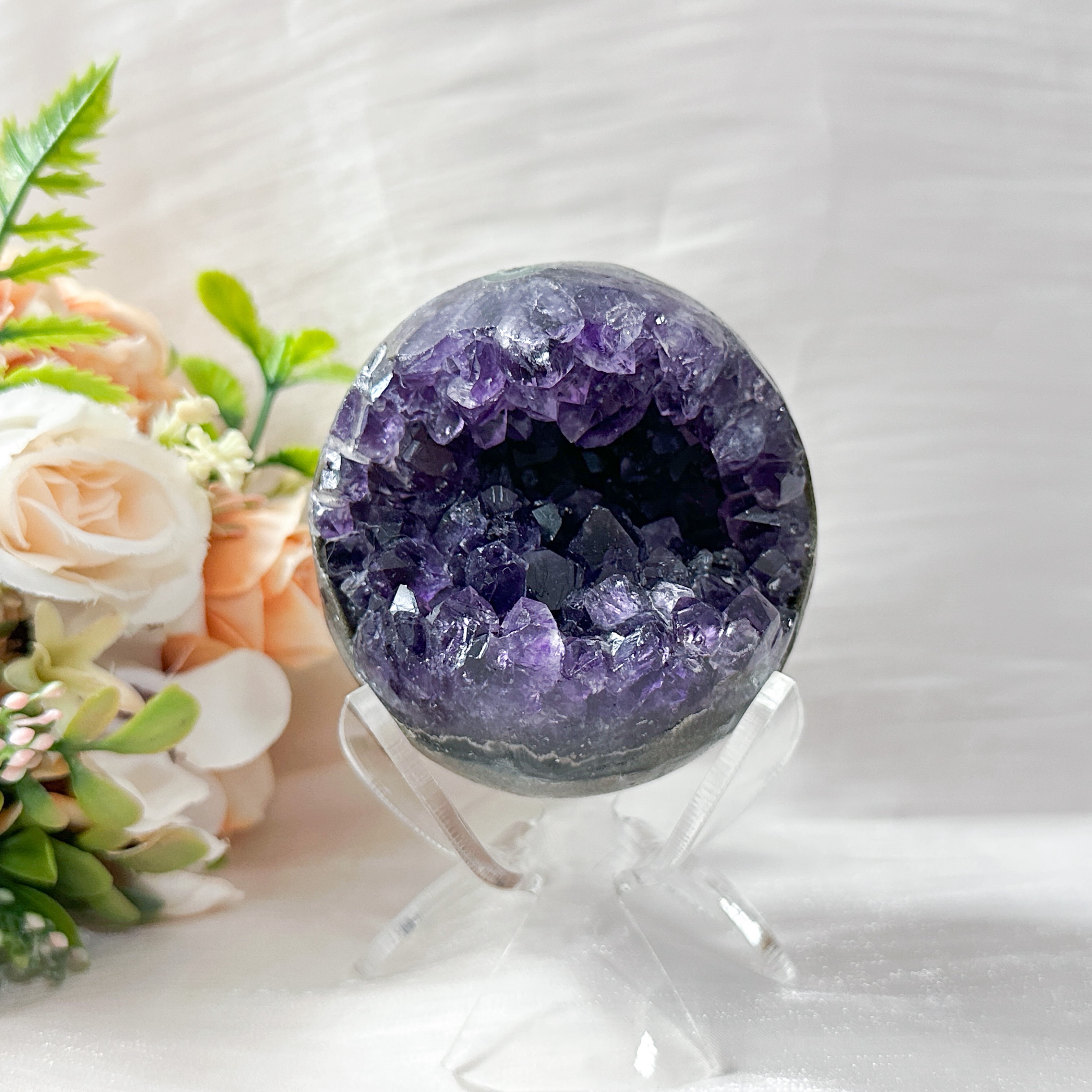 Amethyst Raw Sphere w Sphere Stand