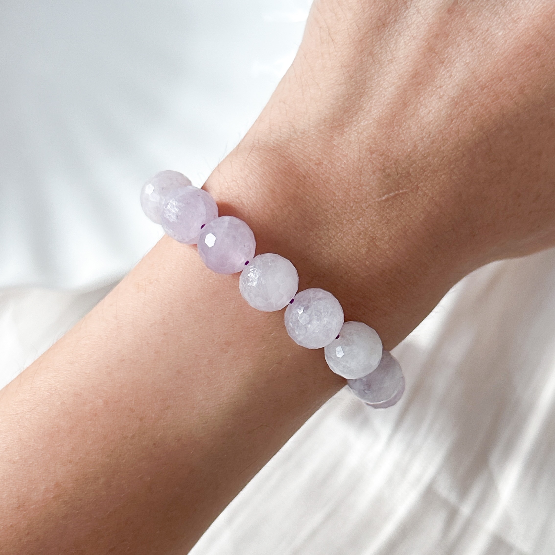 Lavender Quartz 10mm Cut Bracelet