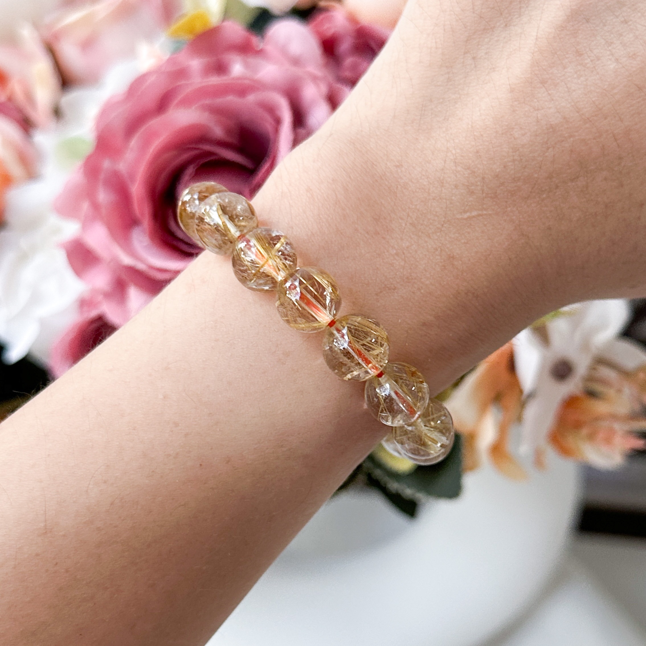 Gold Rutilated Quartz 10mm AAAA Bracelet