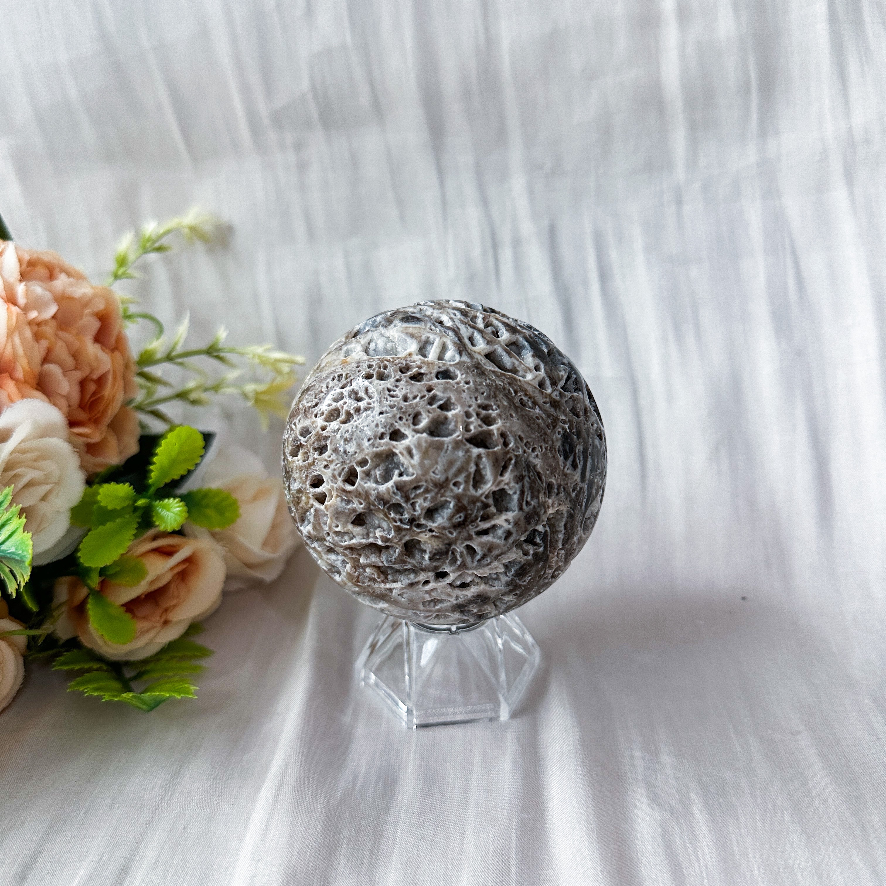 Zebra Druzy Jasper Sphere 70.7mm
