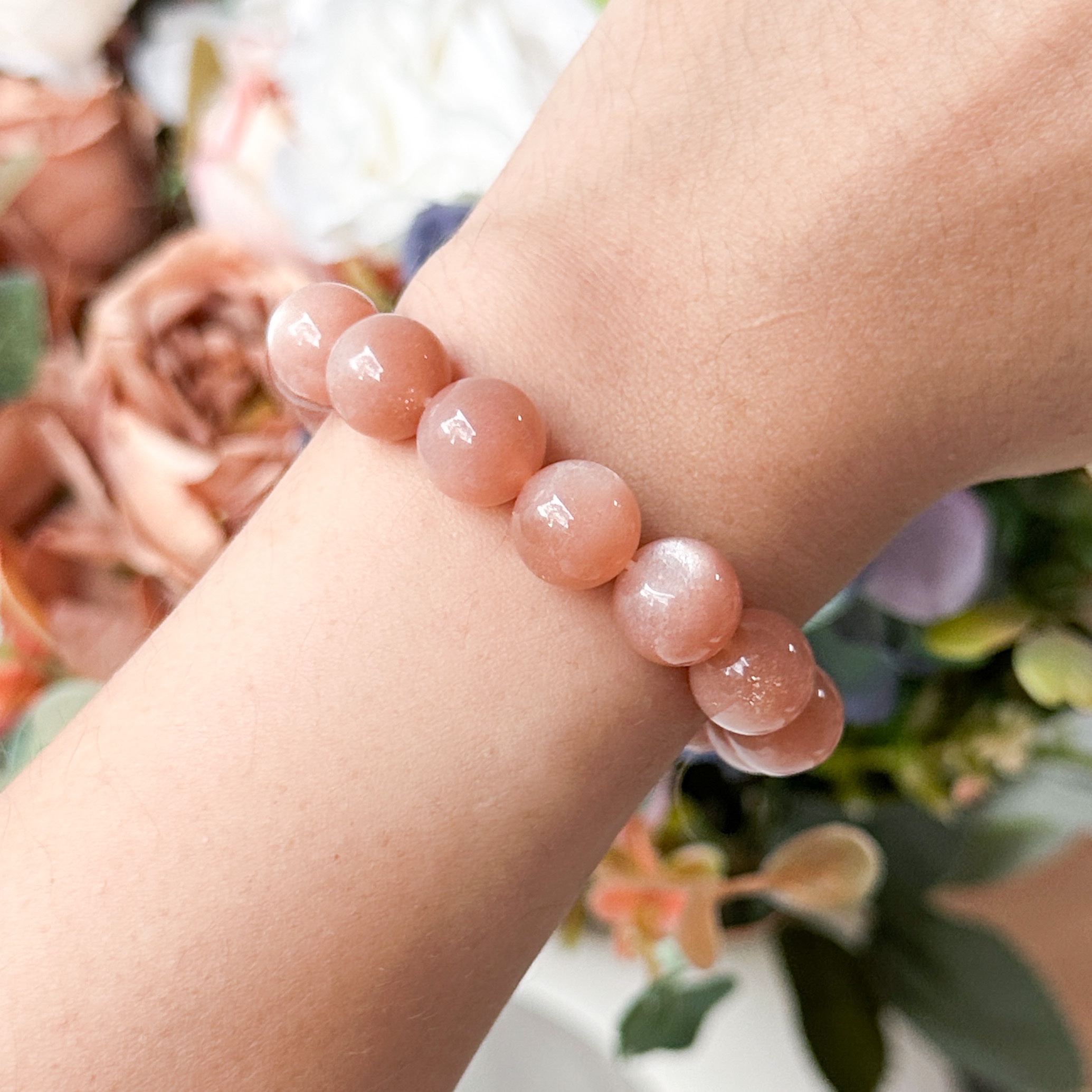 Peach Moonstone 10-11mm Bracelet