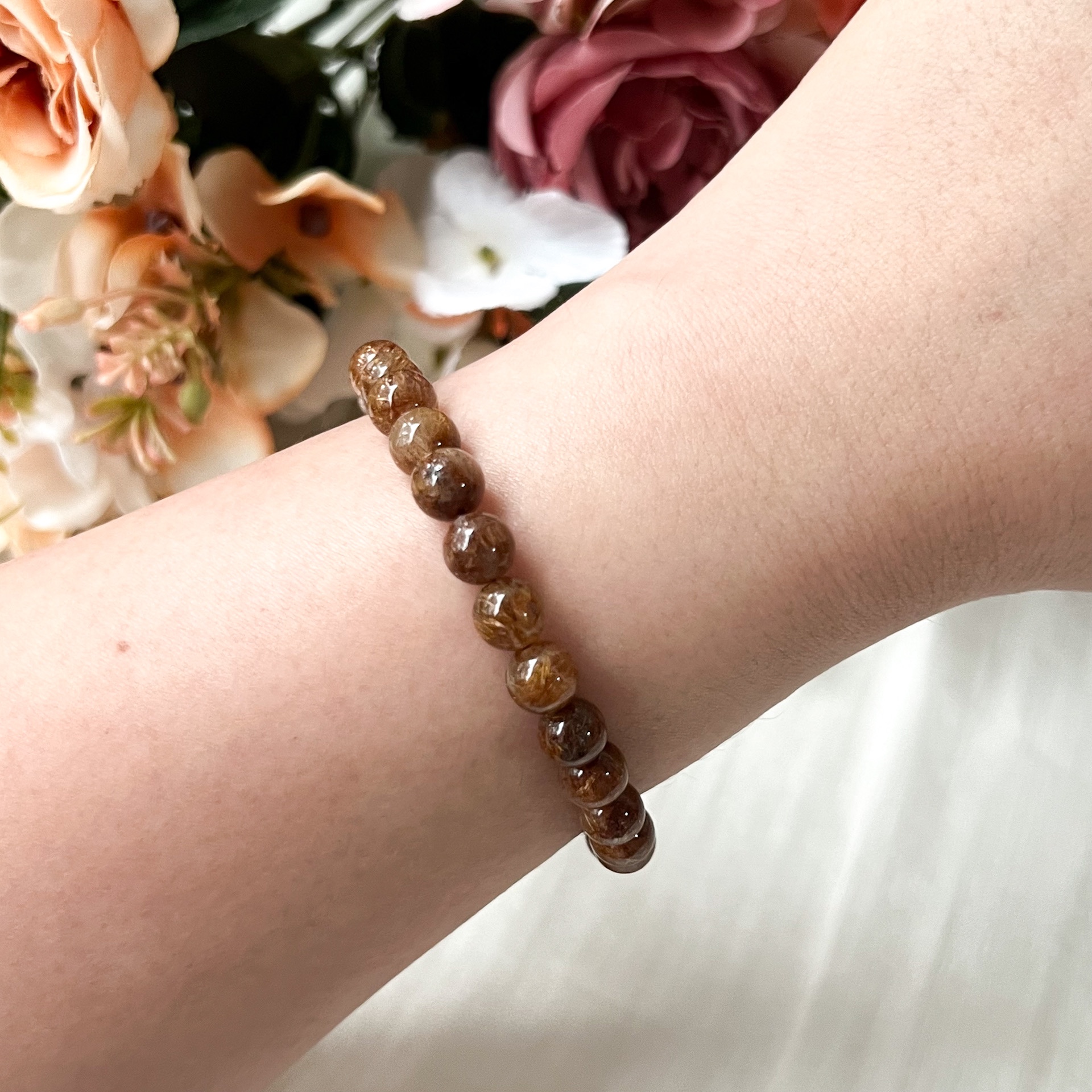 Copper Rutilated Quartz 5-6mm AAA+ Bracelet