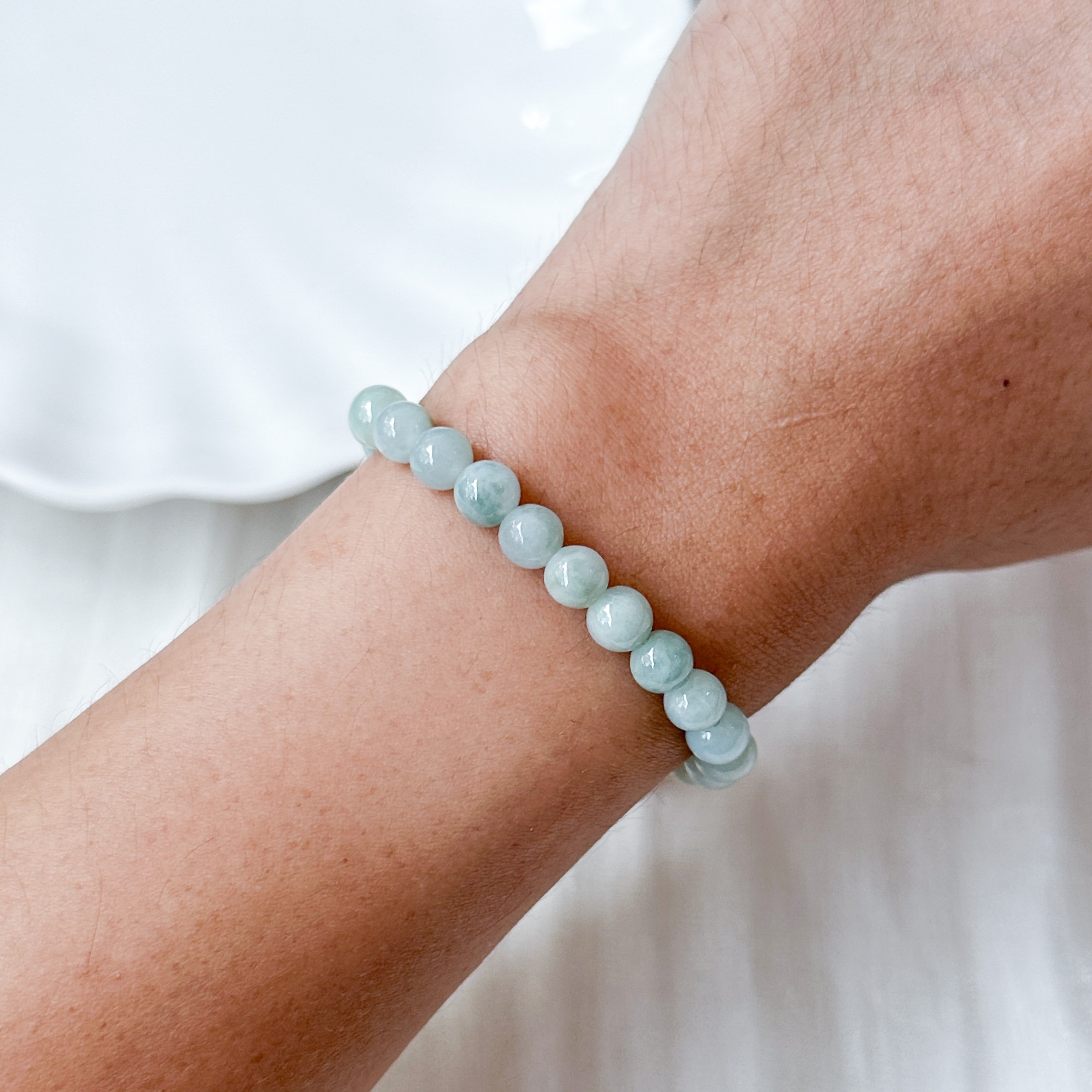 Grade A Jade Bracelet Pea Green 6mm