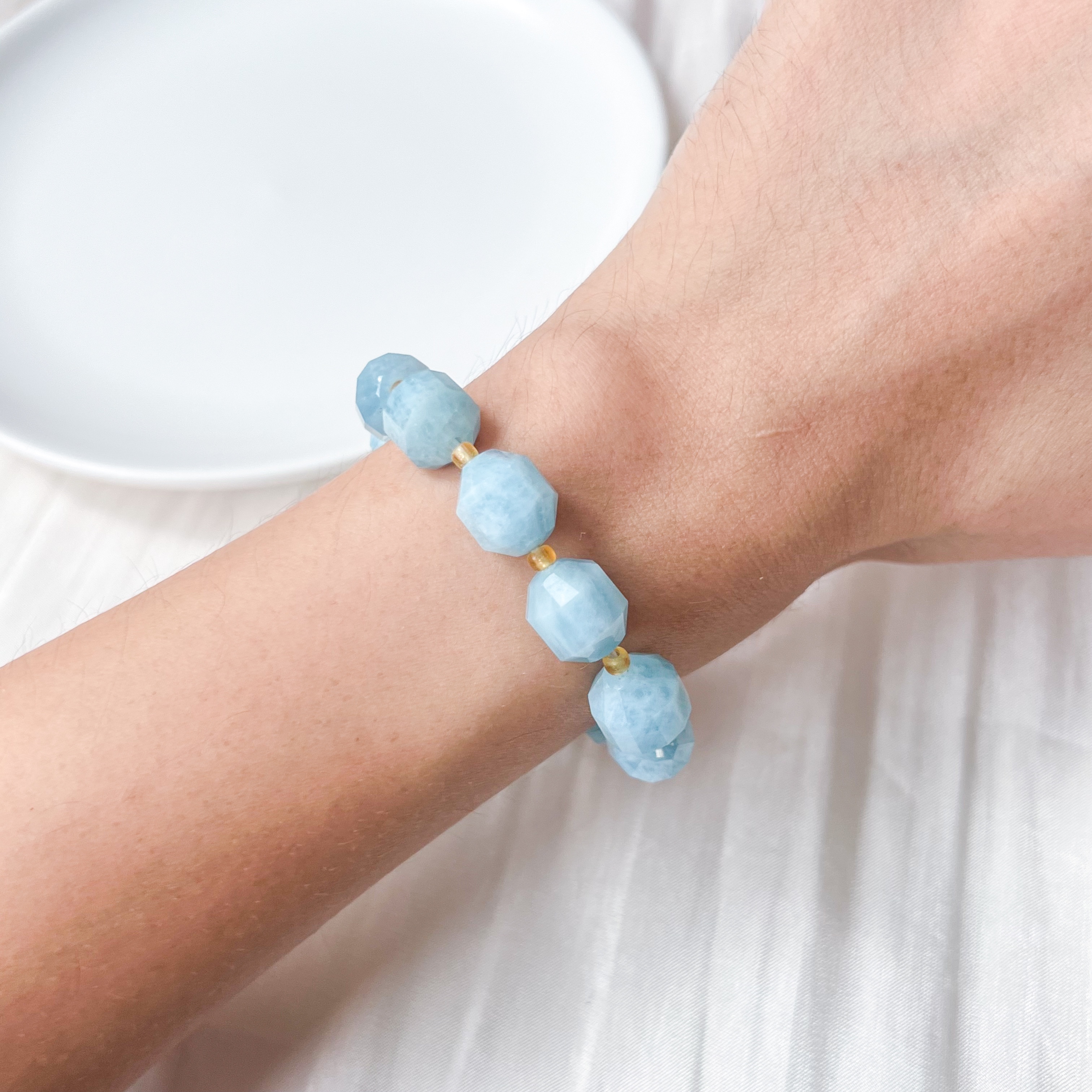 Aquamarine Geometric Bracelet