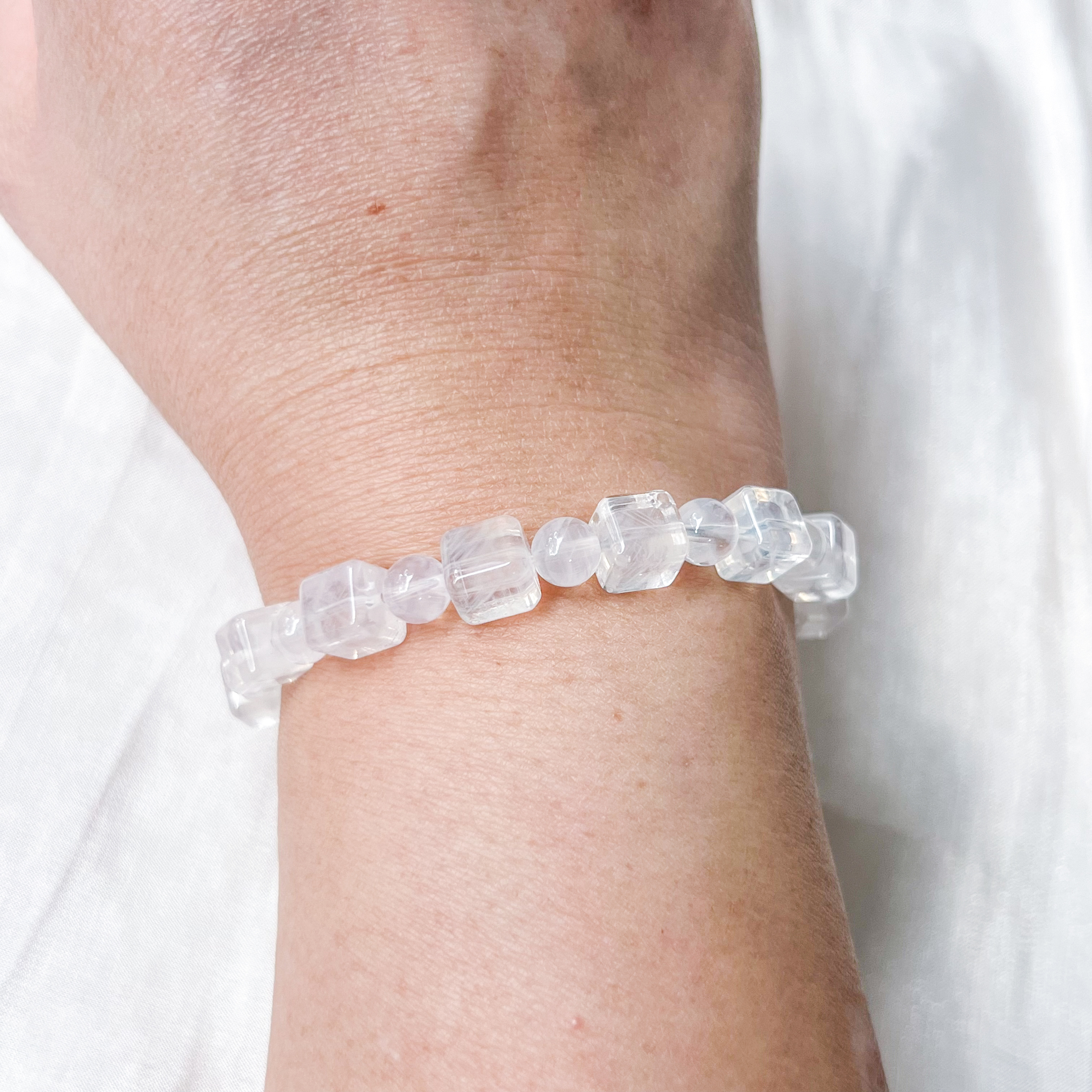 Satyaloka Azeztulite Cube Bracelet