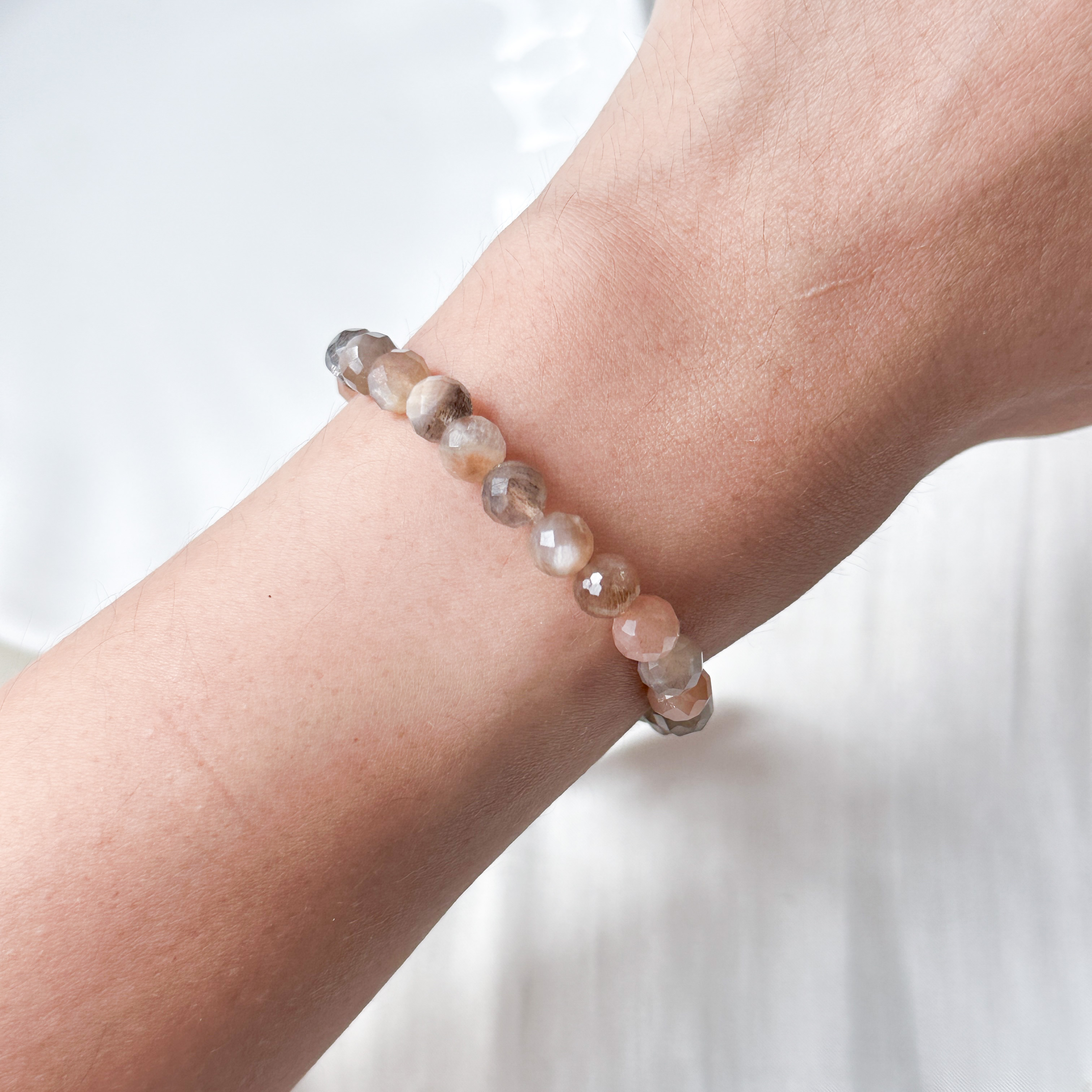 Multi-Colour Moonstone 6mm Cut Bracelet