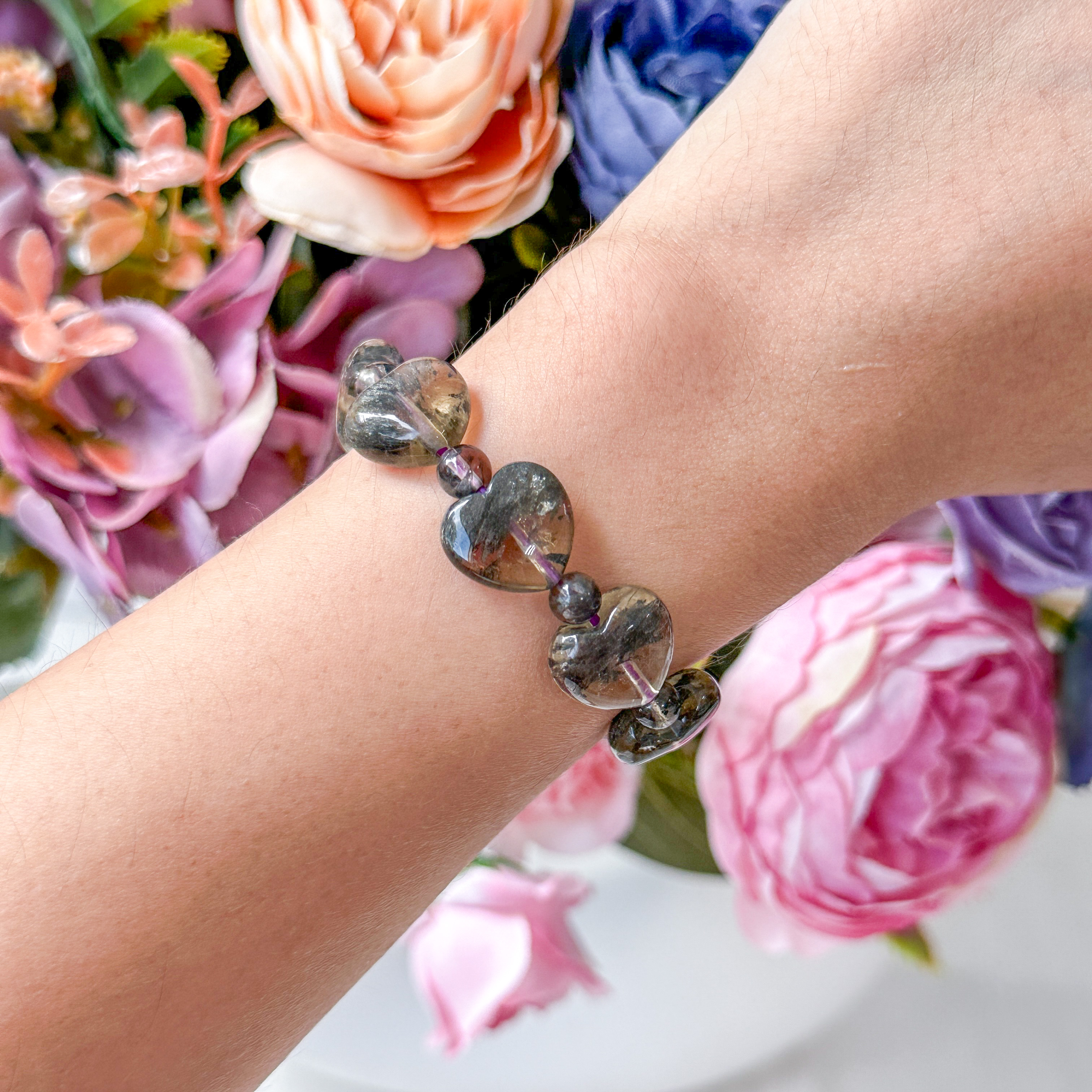 Black Auralite Heart Bracelet - Small