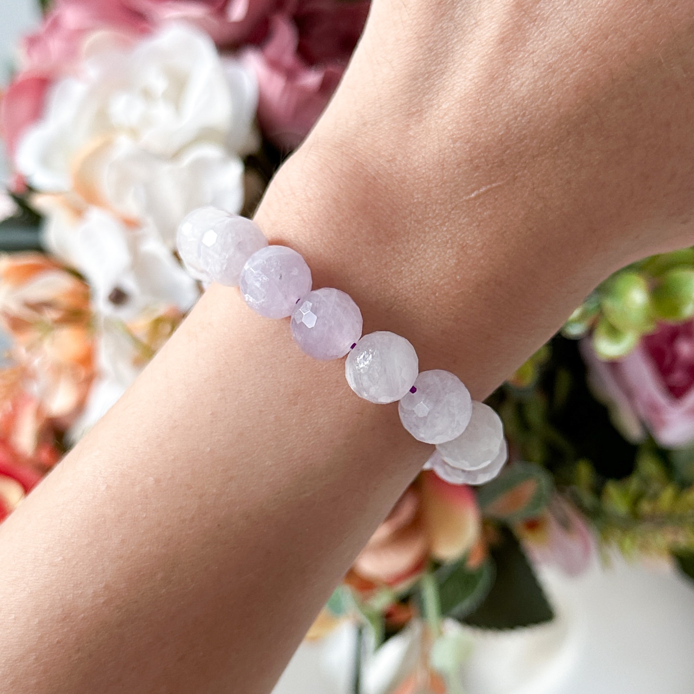 Lavender Quartz 10mm Cut Bracelet