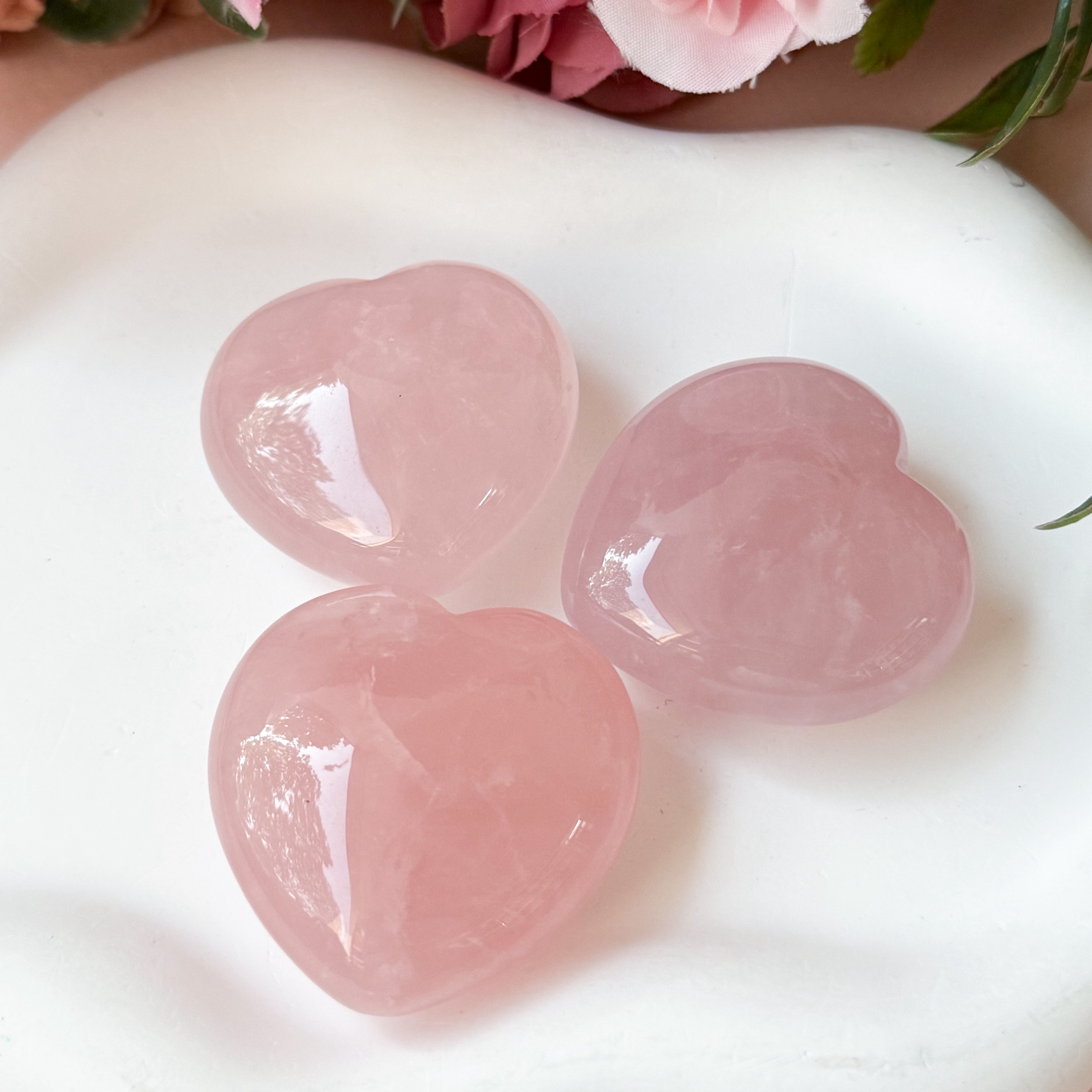 Rose Quartz Heart Display - S