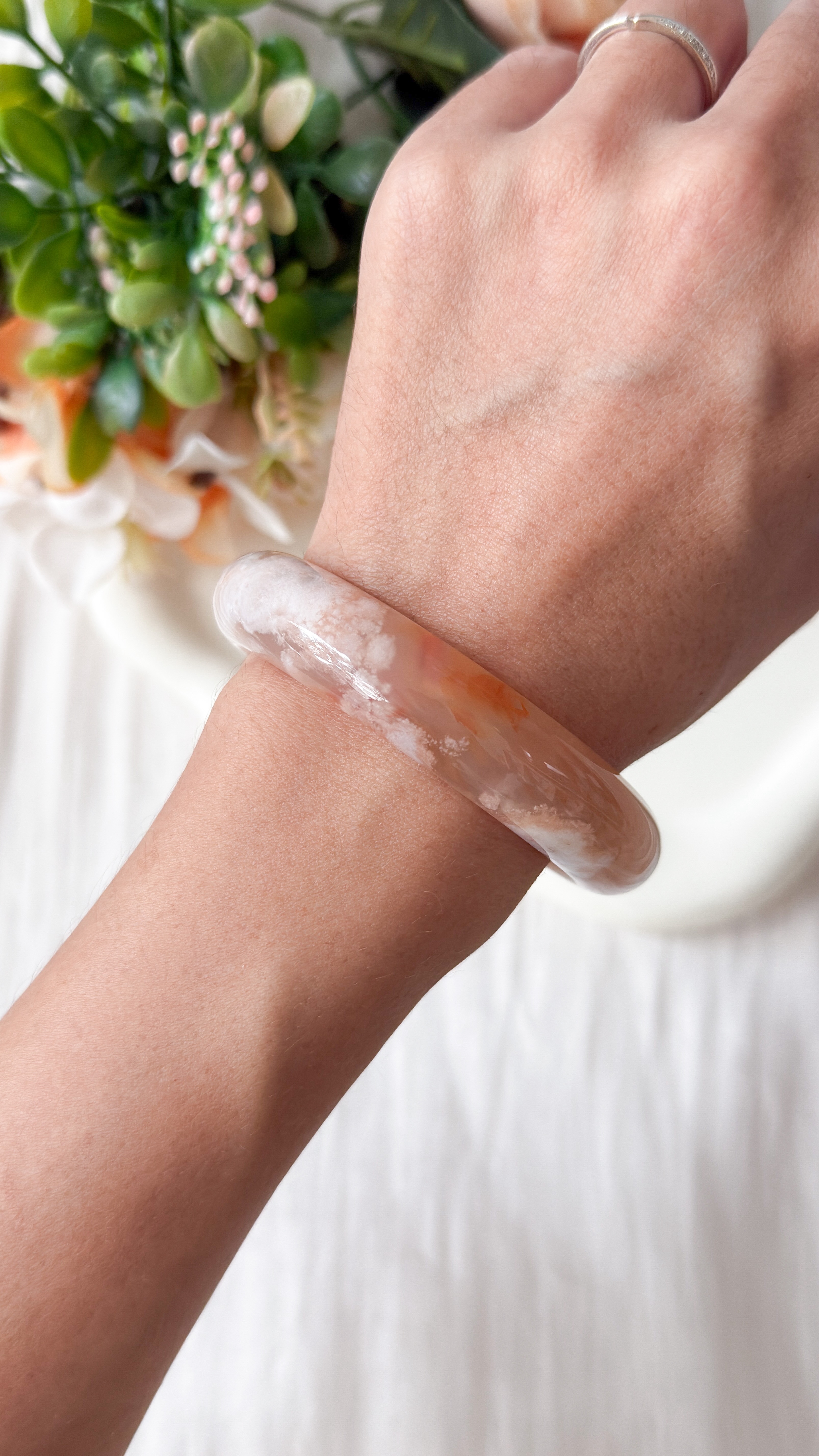 Sakura Agate Bangle