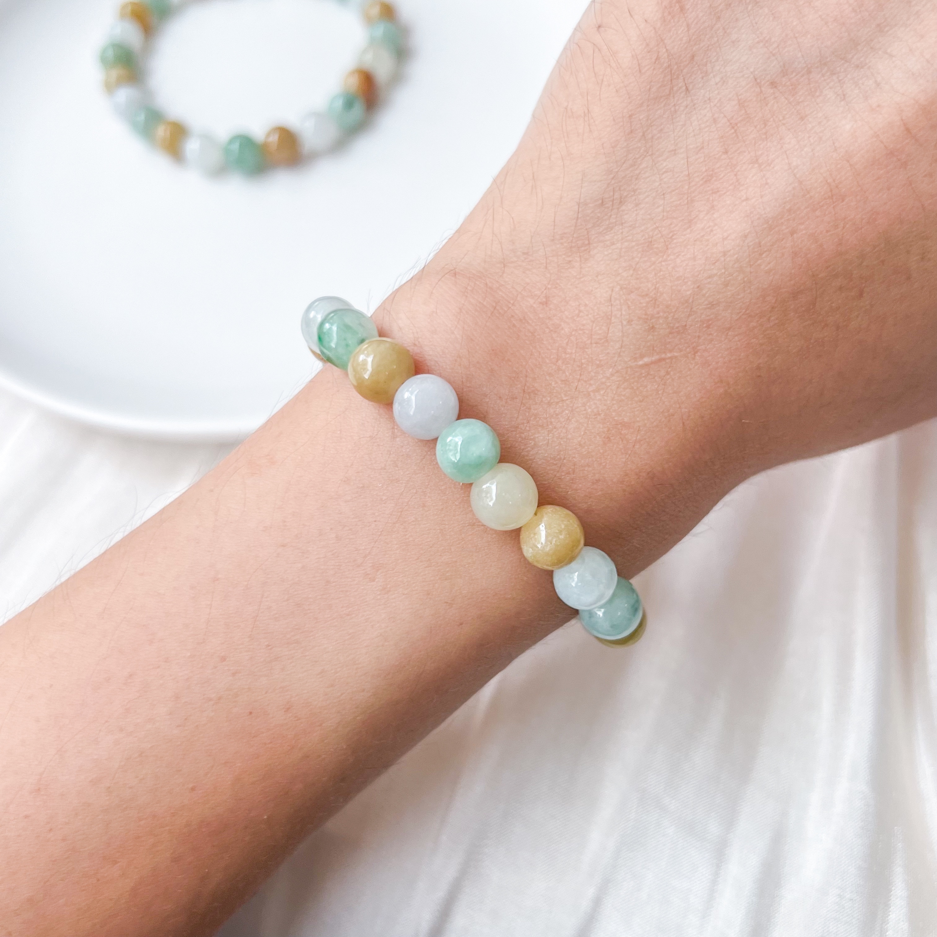 Grade A Multi Colour Jade 7-8mm Bracelet