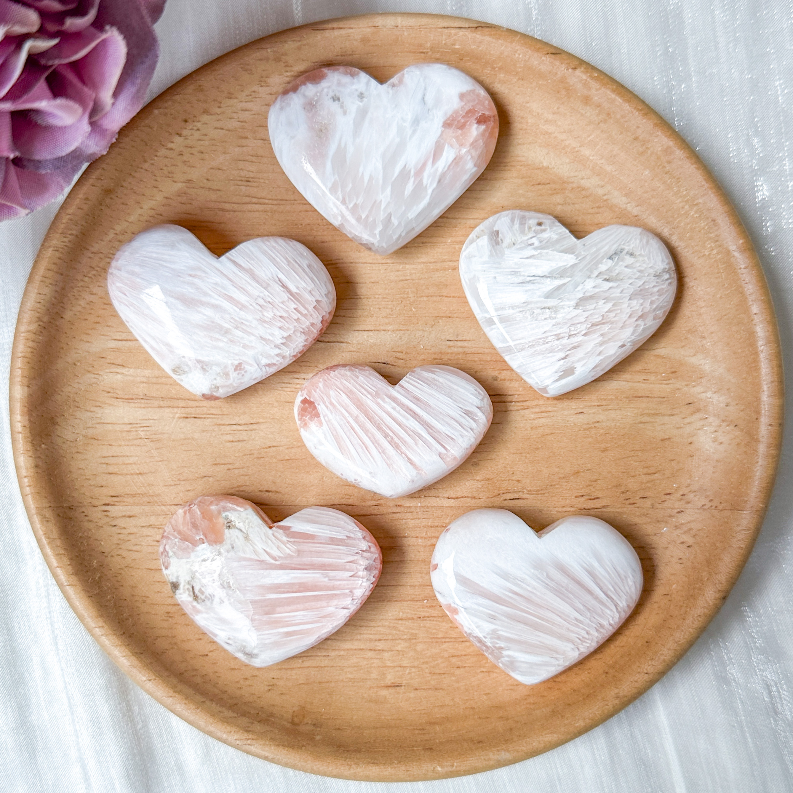 Pink Scolecite Heart