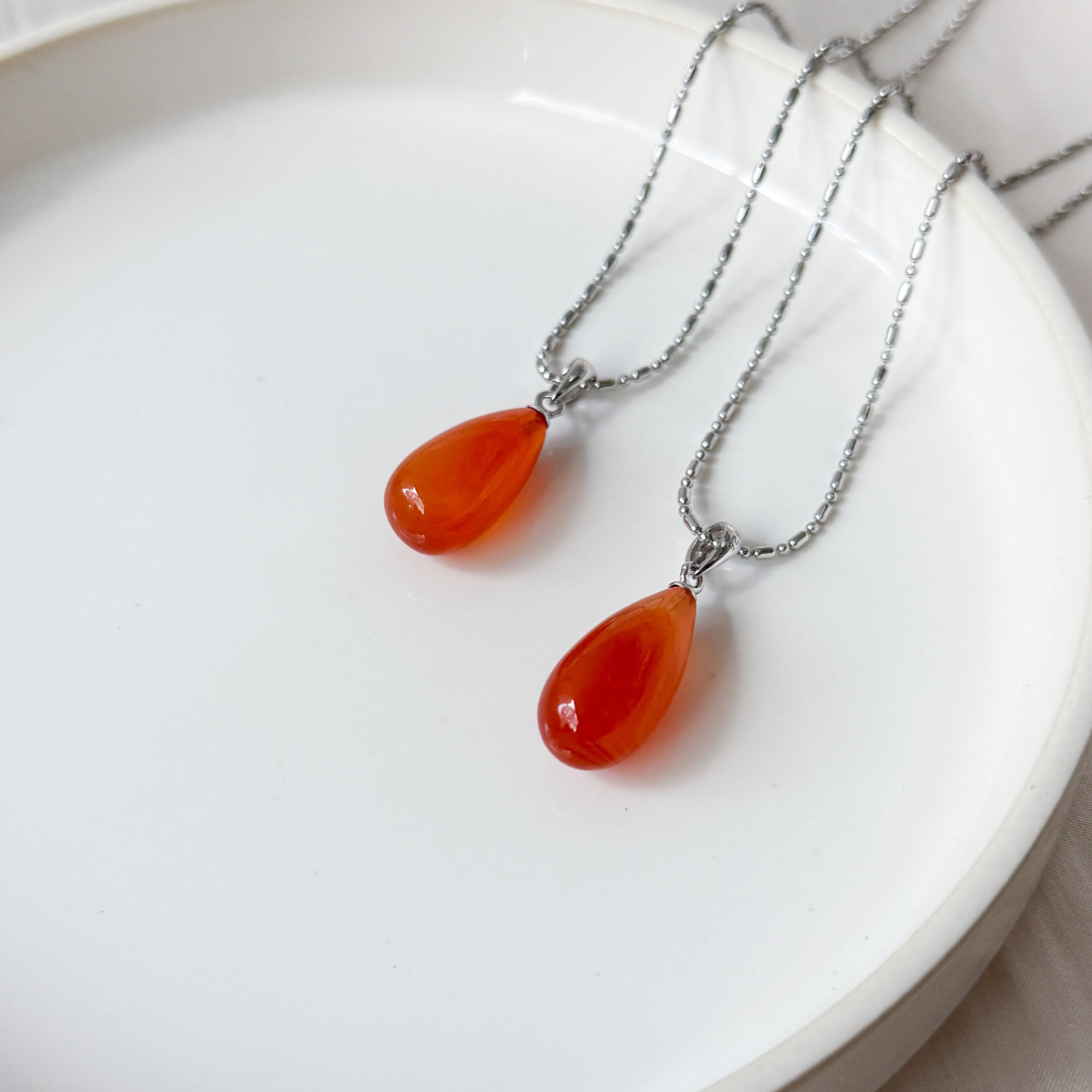 Carnelian Round Pear Pendant
