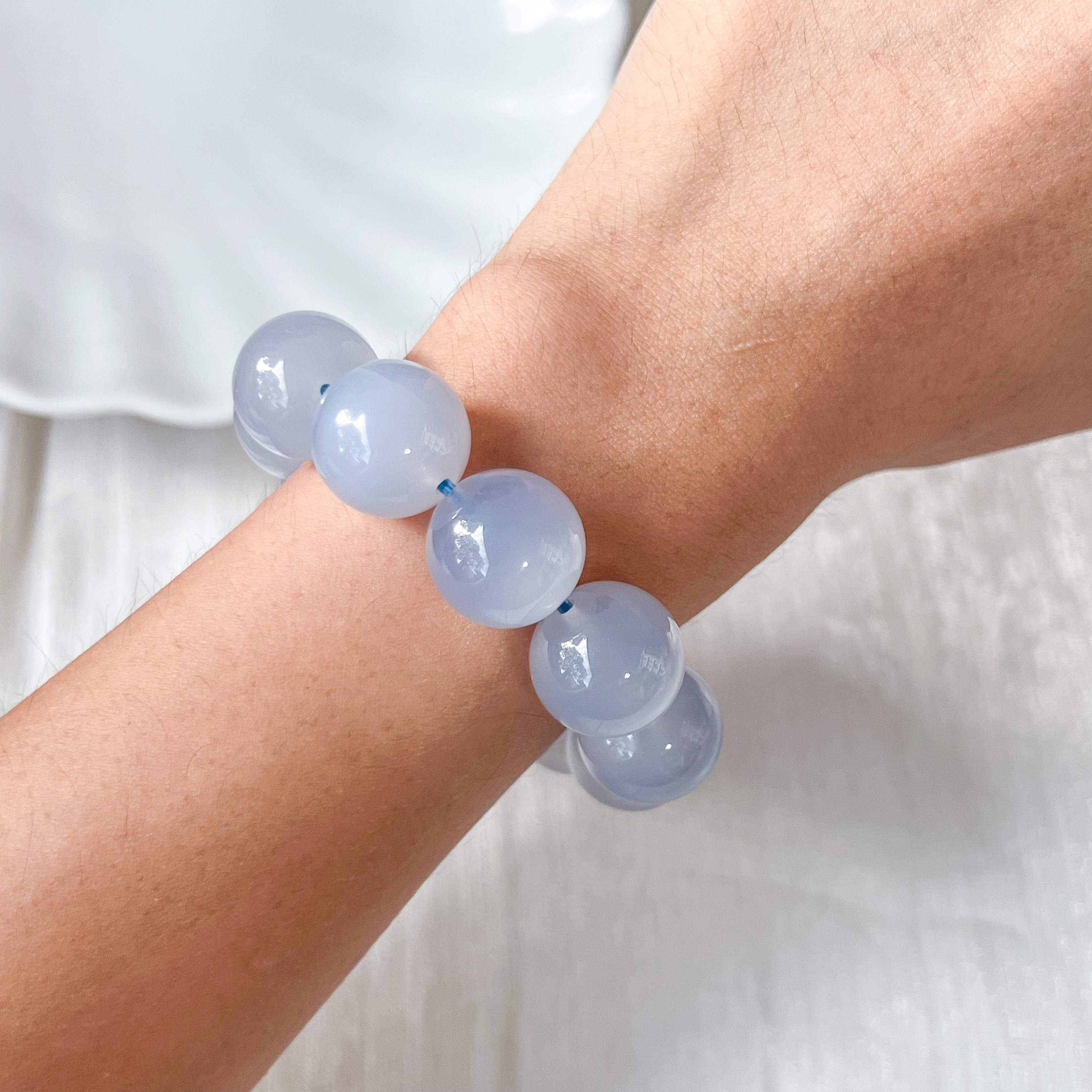 Blue Chalcedony 15-16mm Bracelet